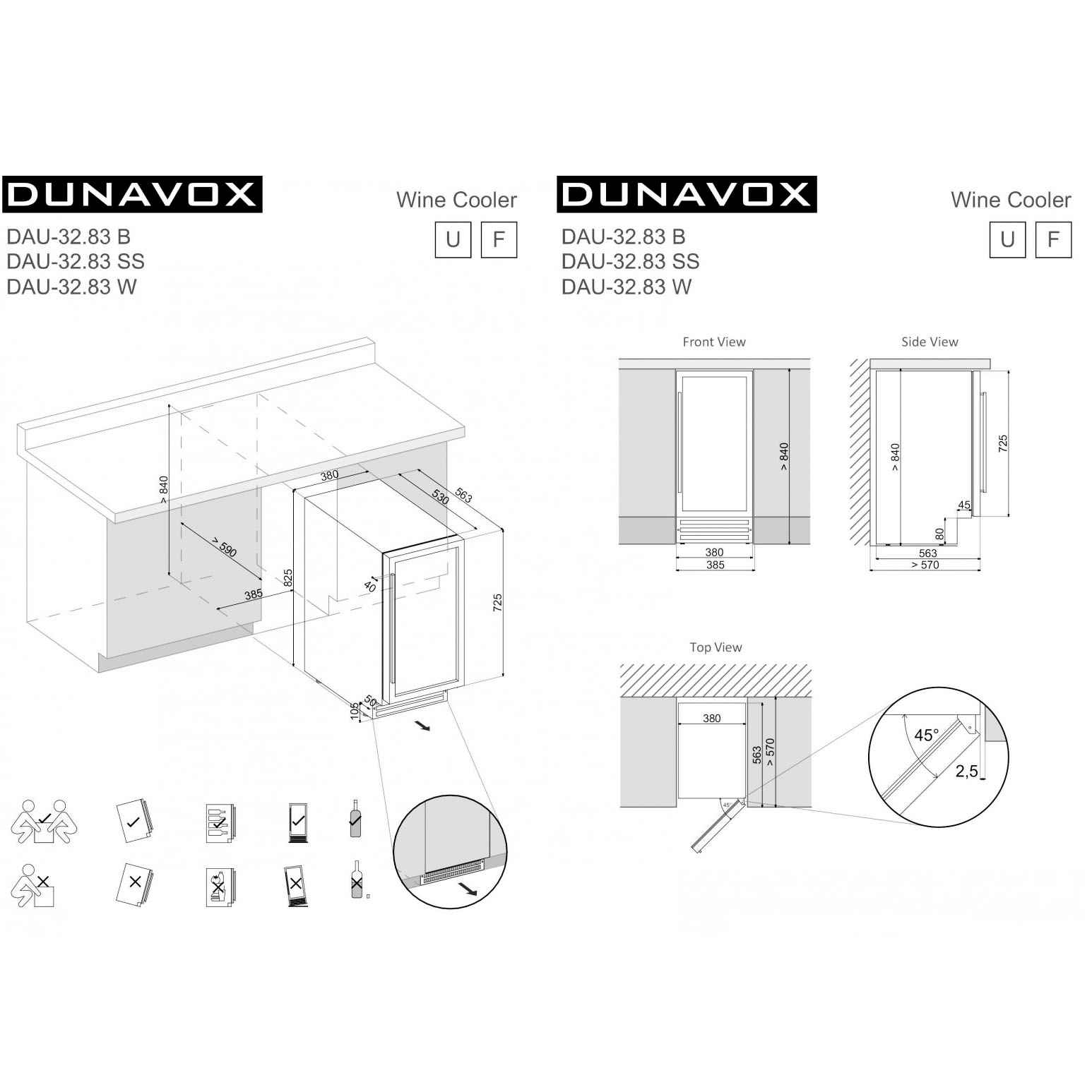 Винный шкаф Dunavox DAU-32.83W