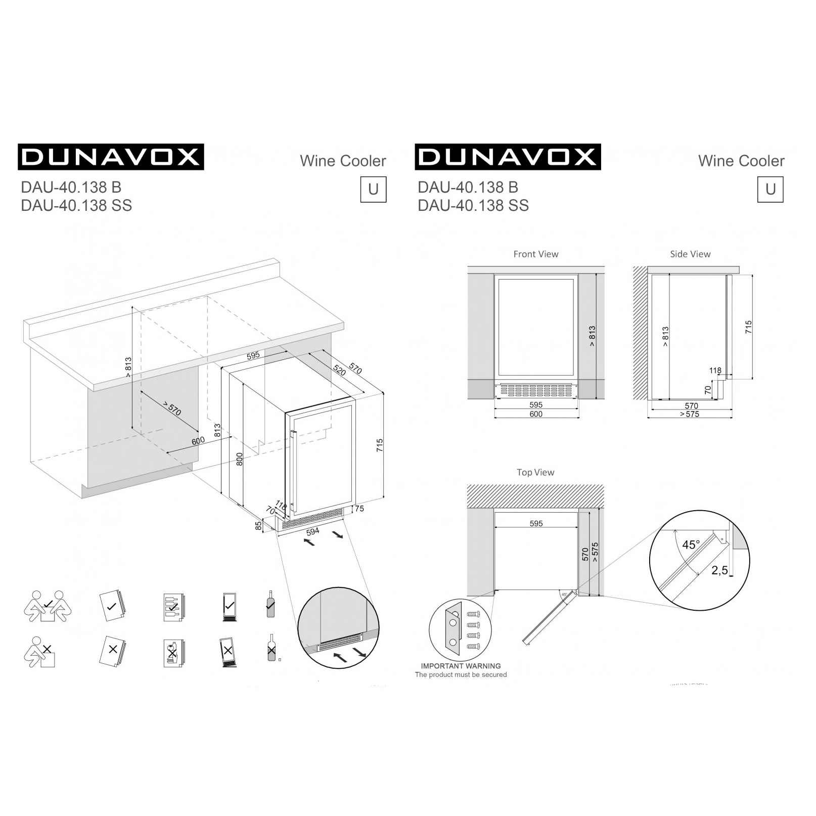 Винный шкаф Dunavox DAU-40.138B