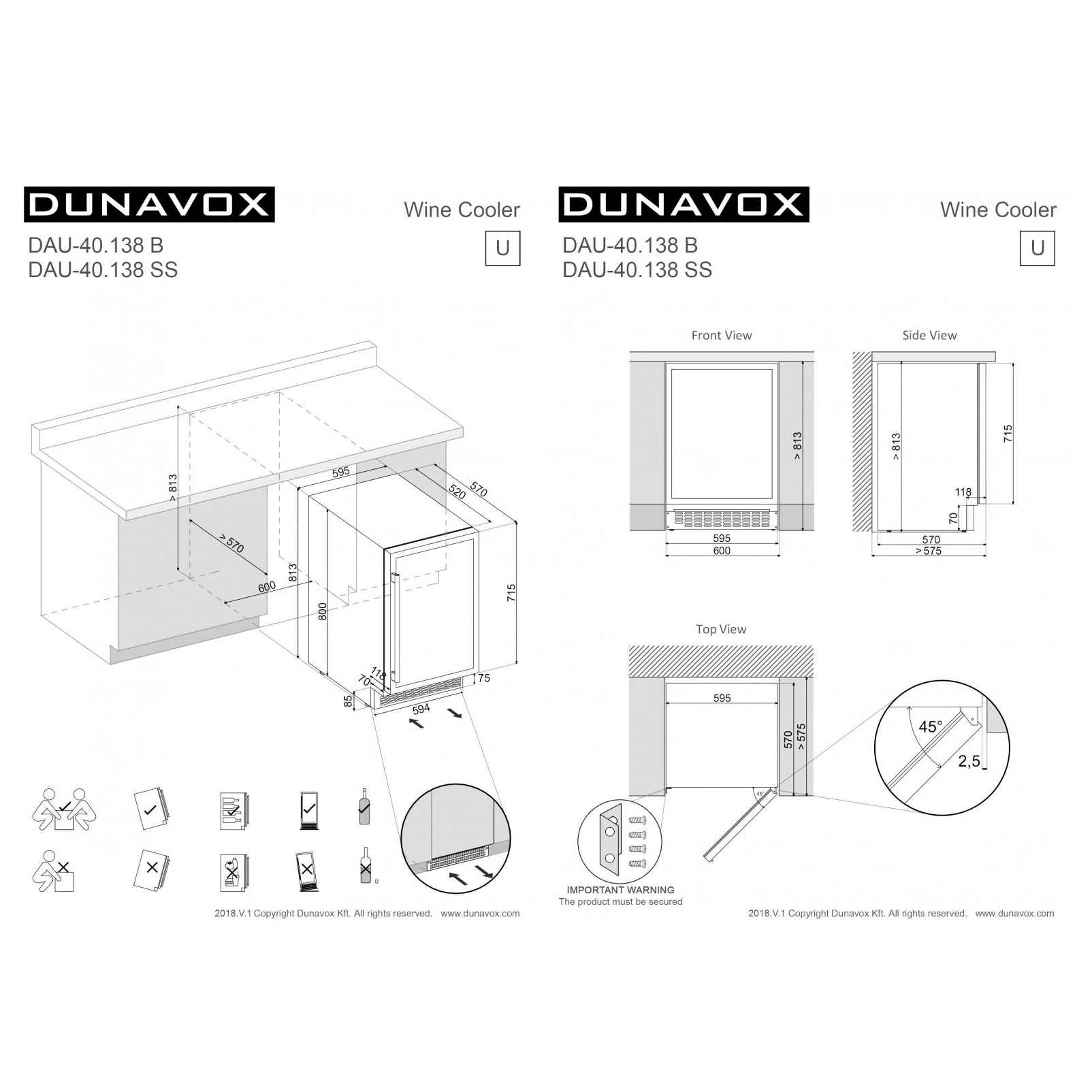 Винный шкаф Dunavox DAU-40.138SS