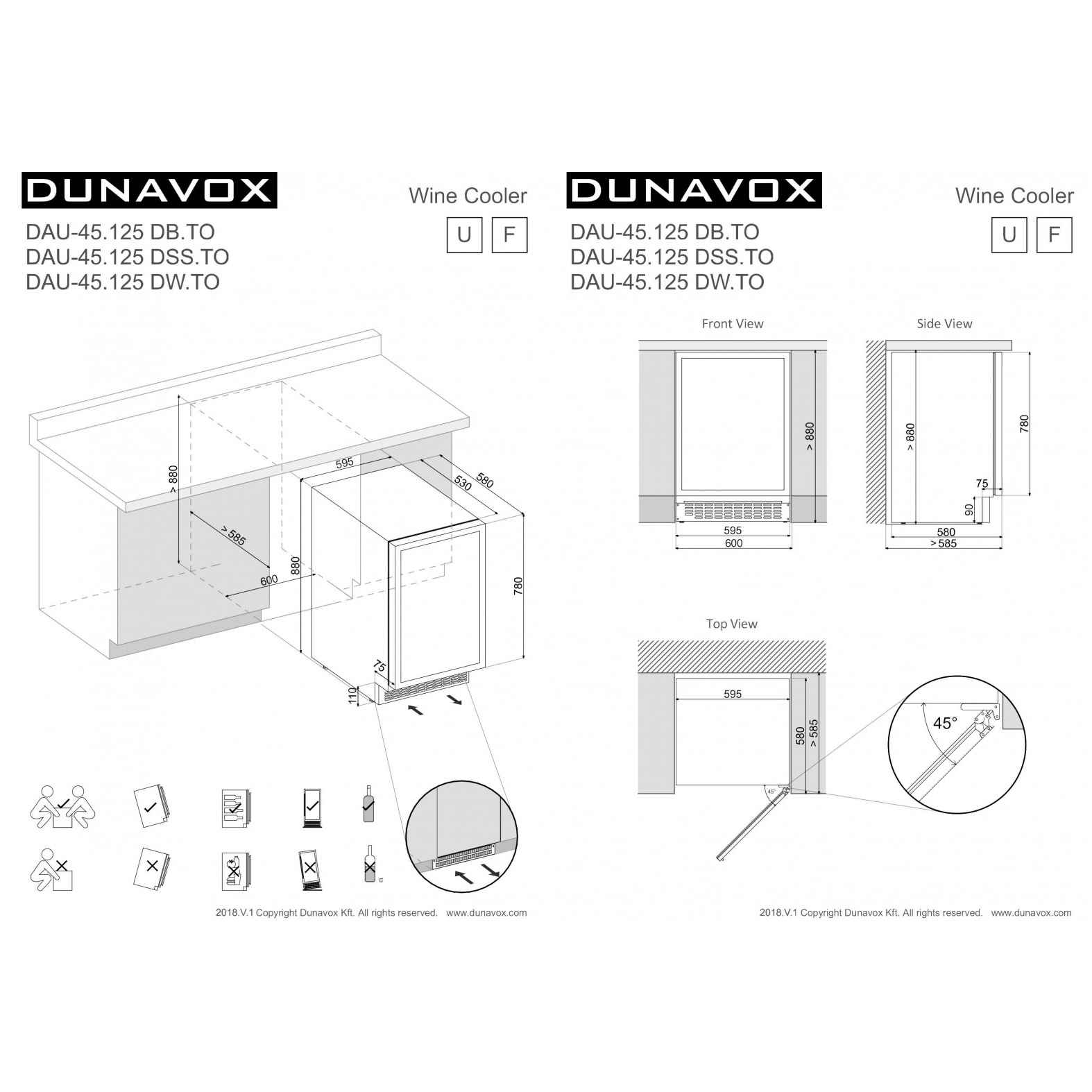 Винный шкаф Dunavox DAU-45.125DB.TO