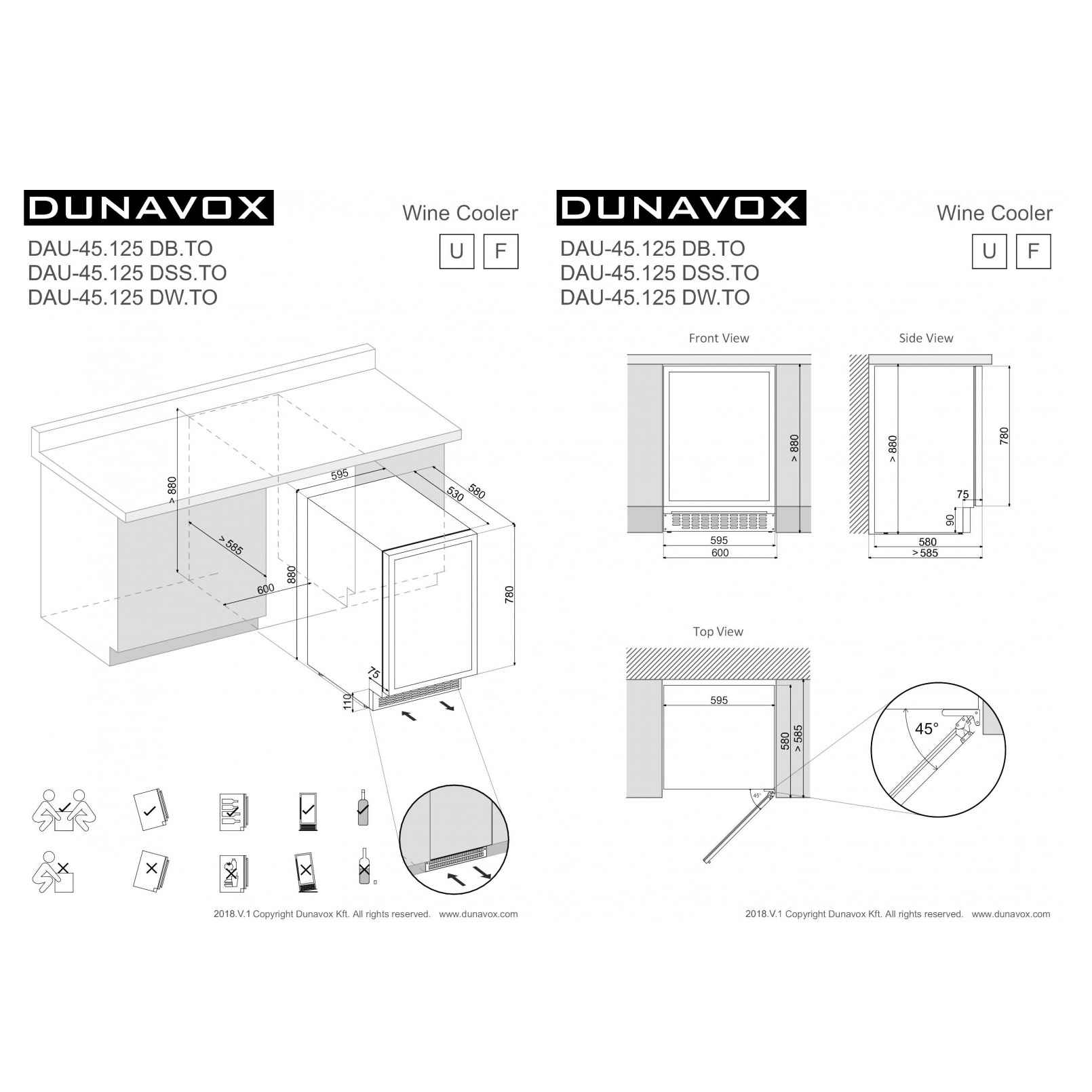 Винный шкаф Dunavox DAU-45.125DOP.TO