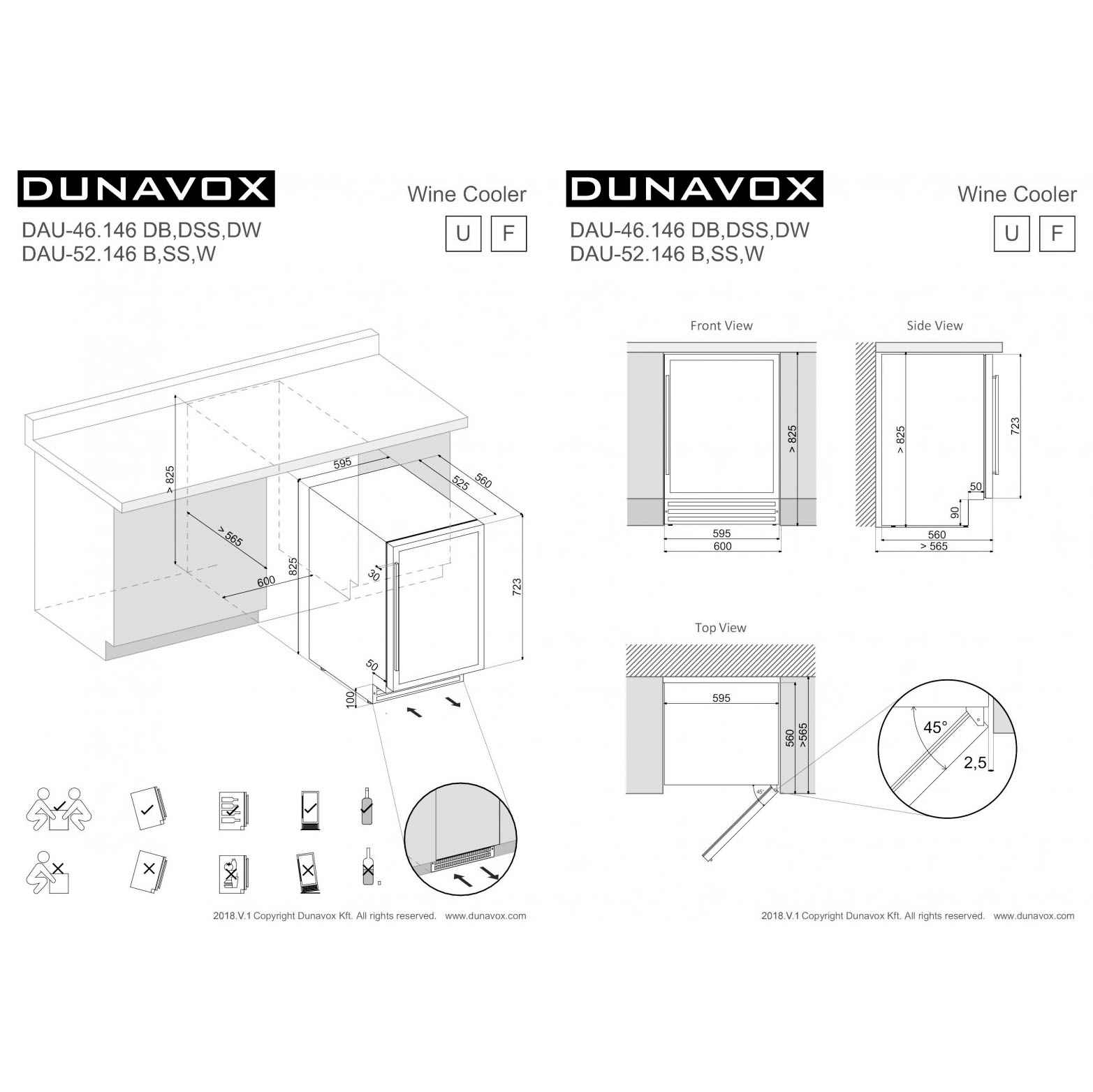 Винный шкаф Dunavox DAU-46.146DW