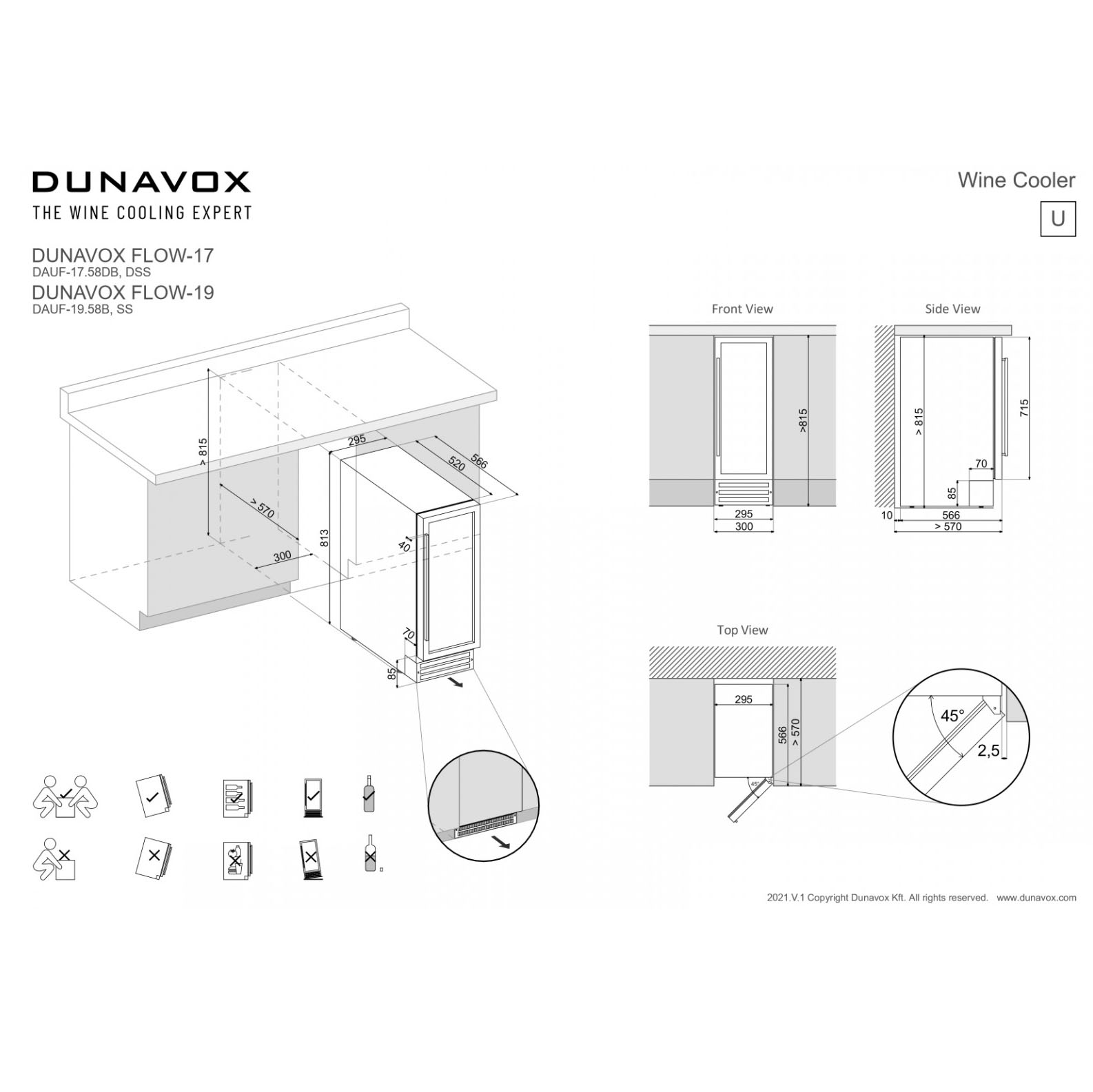 Винный шкаф Dunavox DAUF-19.58SS
