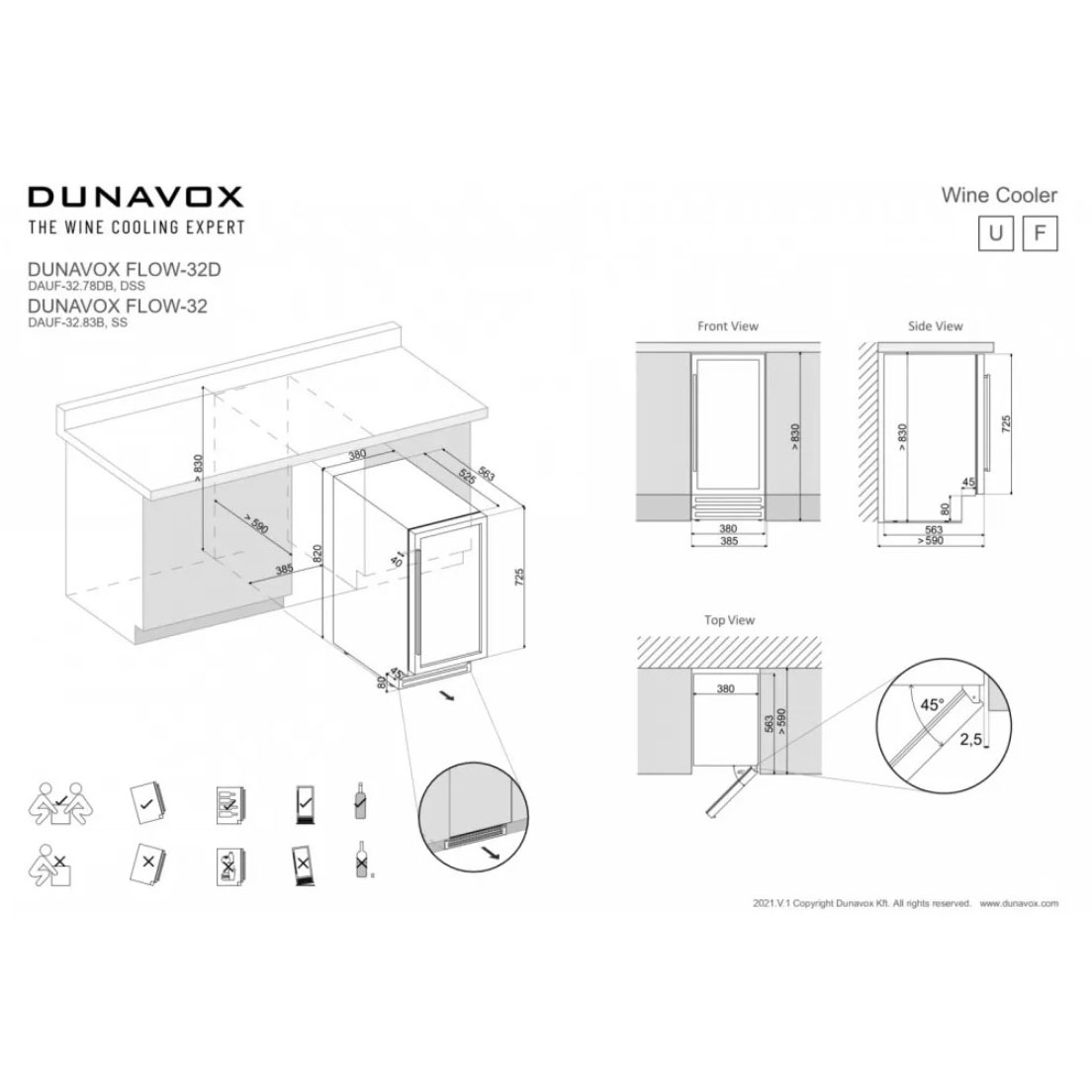 Винный шкаф Dunavox DAUF-32.83B
