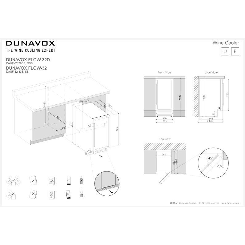 Винный шкаф Dunavox DAUF-32.83SS
