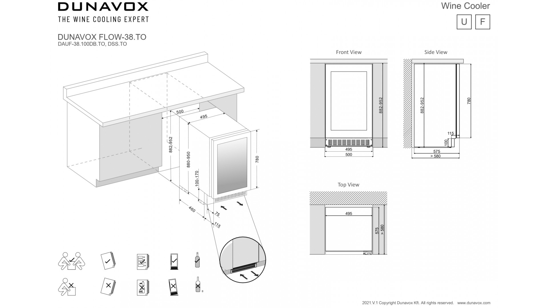 Винный шкаф Dunavox DAUF-38.100DB.TO

