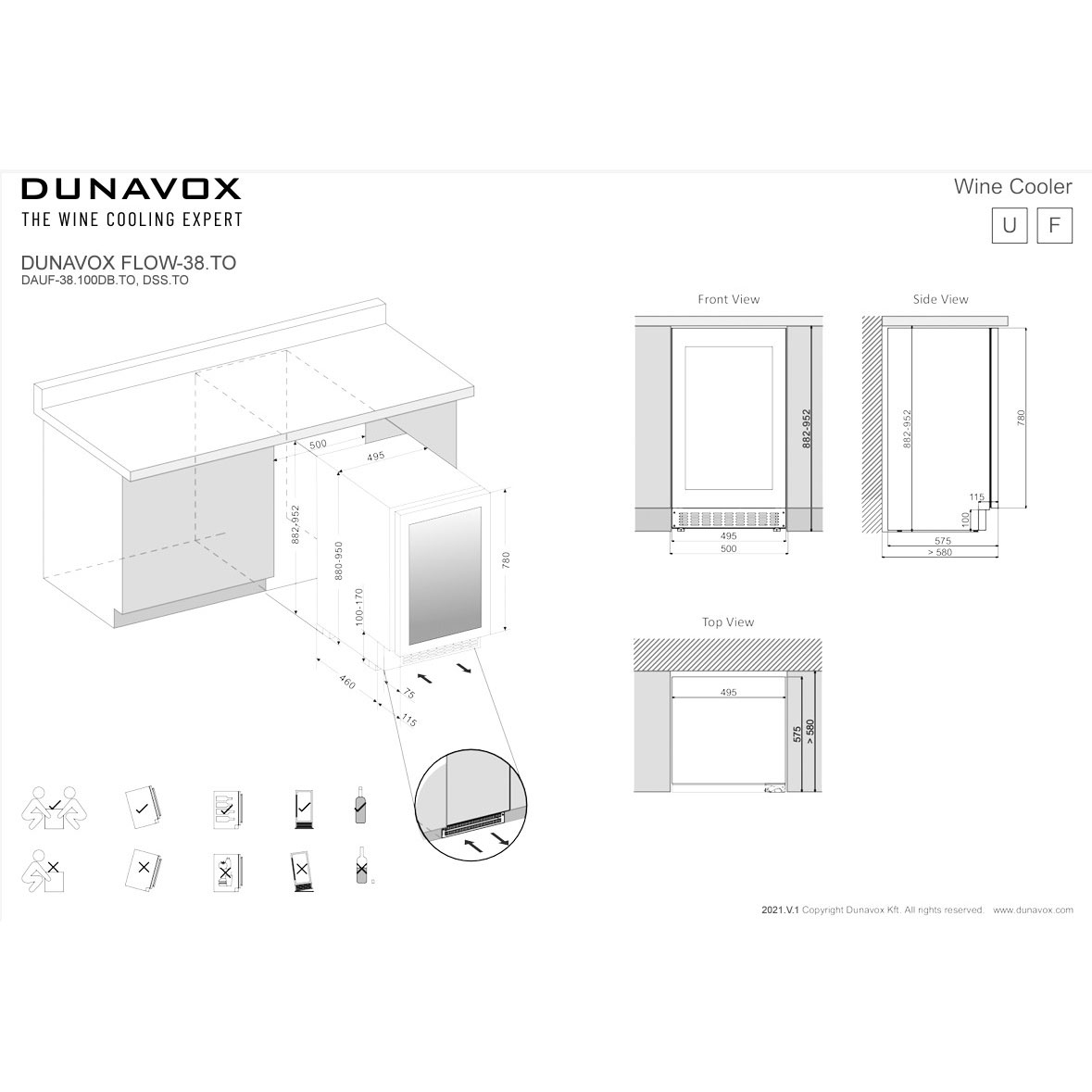 Винный шкаф Dunavox DAUF-38.100DOP.TO
