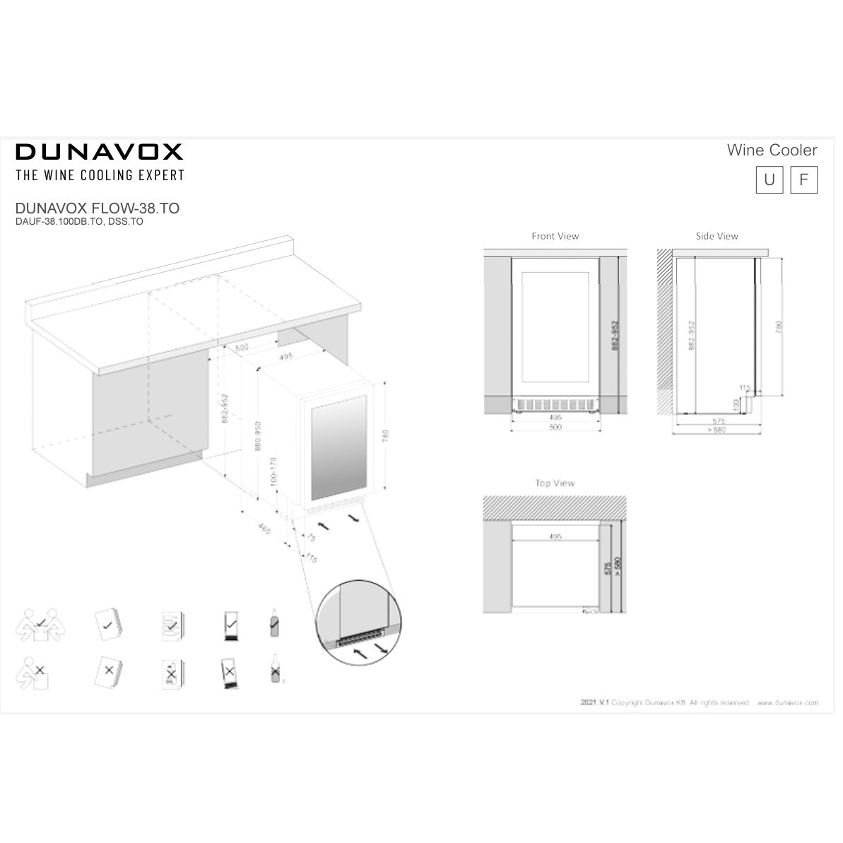 Винный шкаф Dunavox DAUF-38.100DSS.TO
