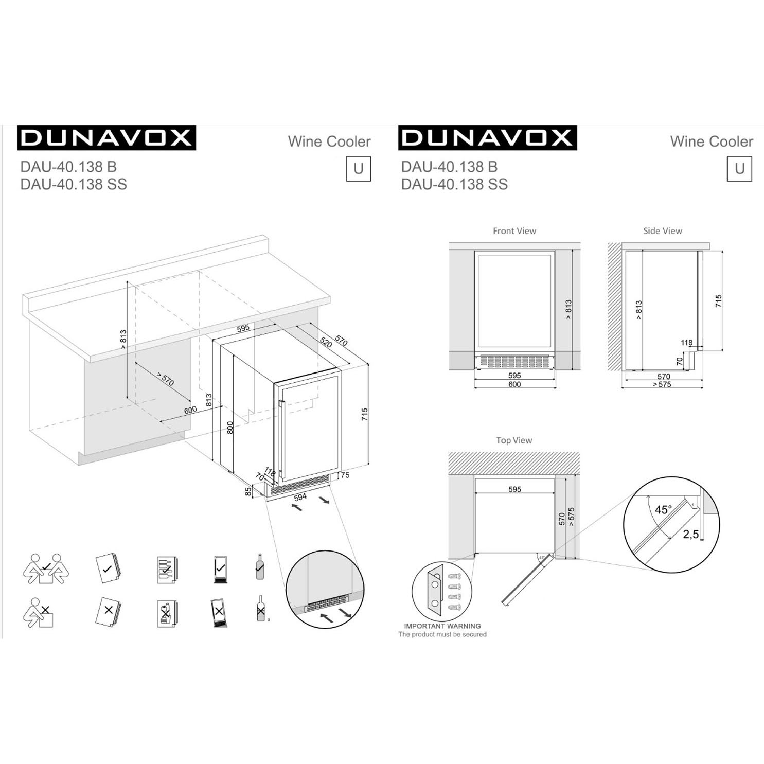 Винный шкаф Dunavox DAUF-40.138B
