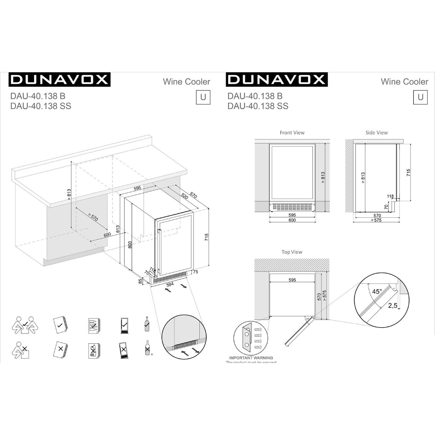 Винный шкаф Dunavox DAUF-40.138SS
