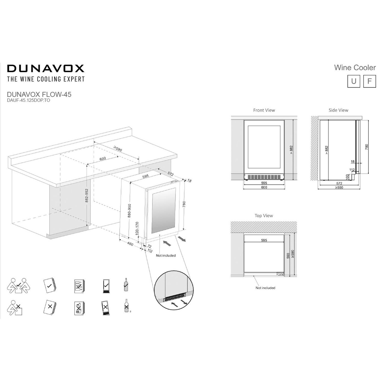 Винный шкаф Dunavox DAVG-DAUF-45.125DOP.TO