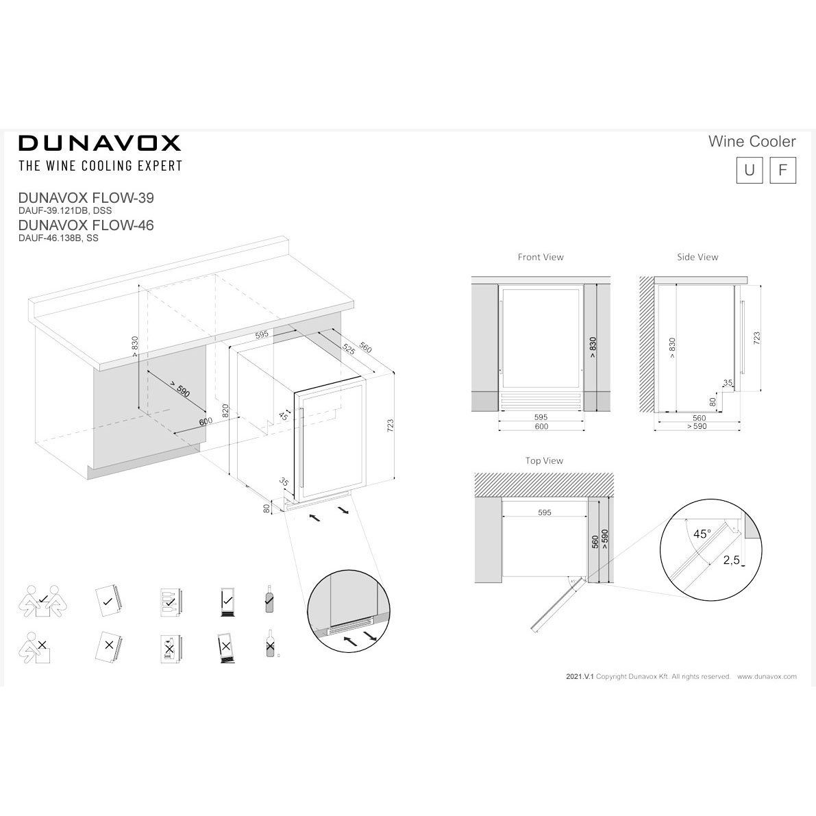 Винный шкаф Dunavox DAUF-46.138SS
