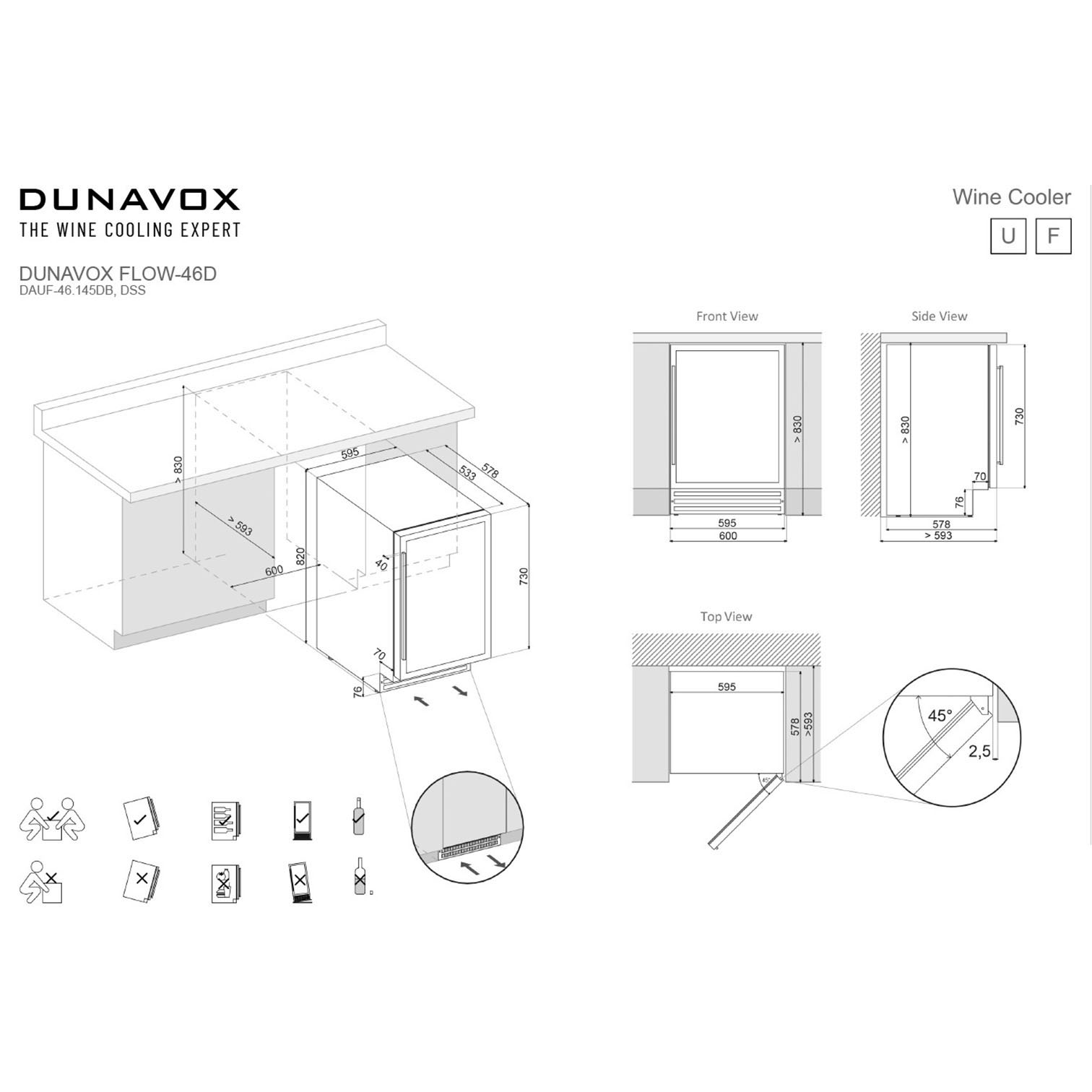 Винный шкаф Dunavox DAUF-46.145DSS
