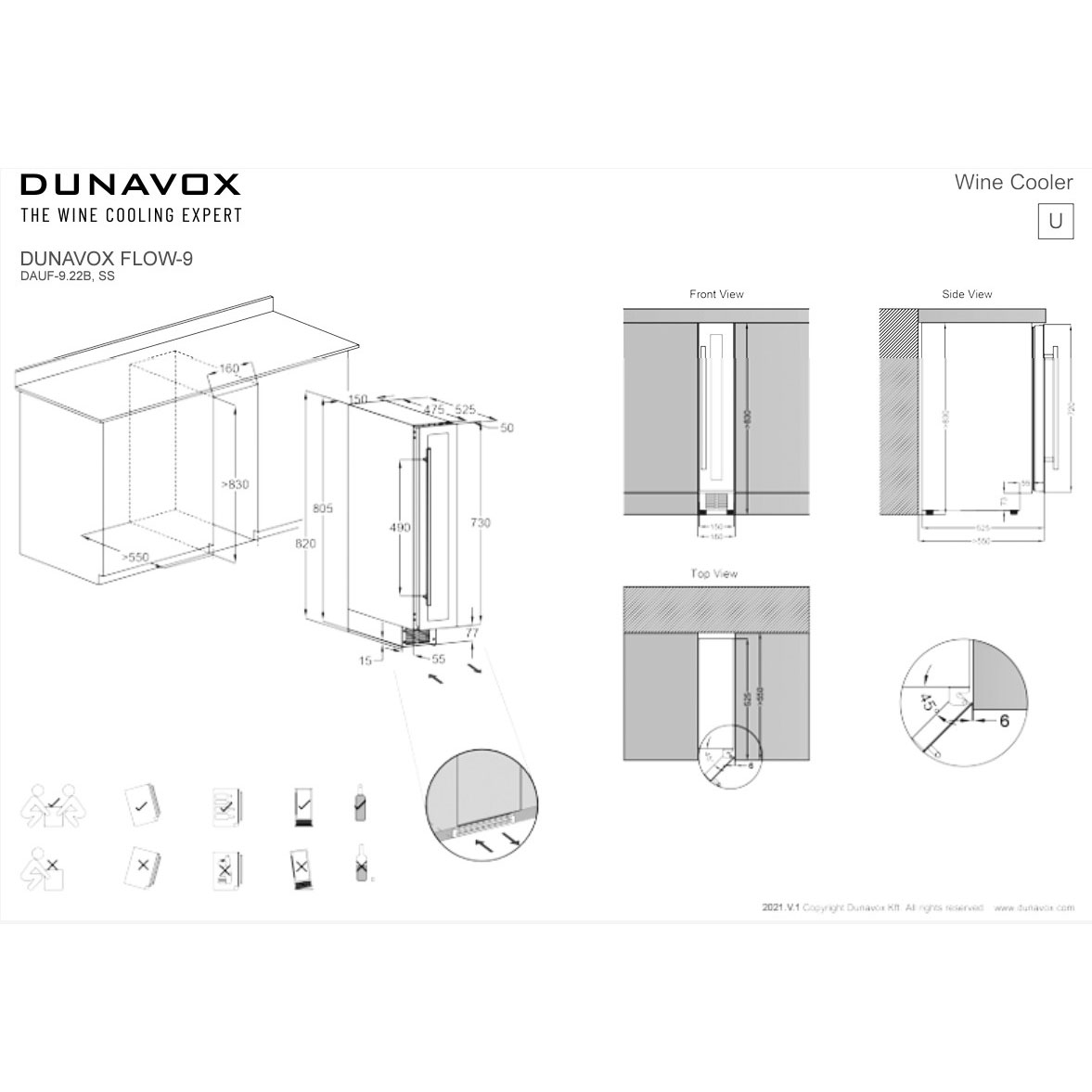 Винный шкаф Dunavox DAUF-9.22B
