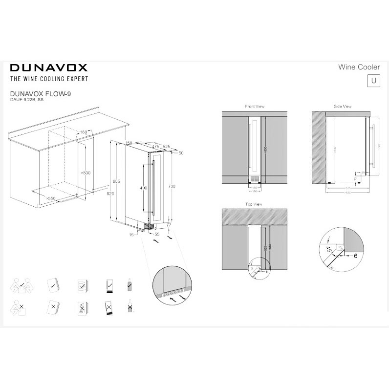 Винный шкаф Dunavox DAUF-9.22SS
