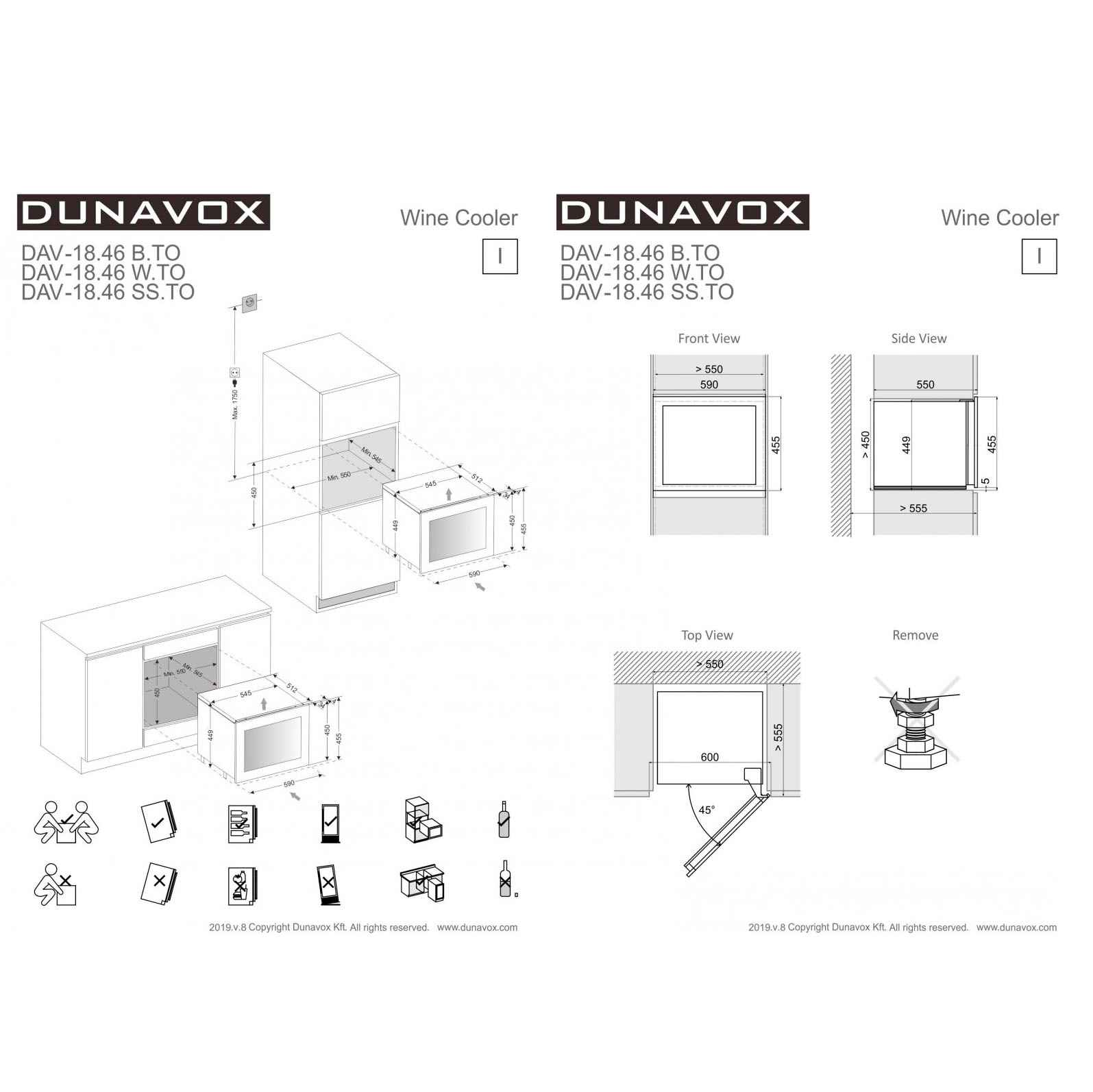 Винный шкаф Dunavox DAV-18.46B.TO

