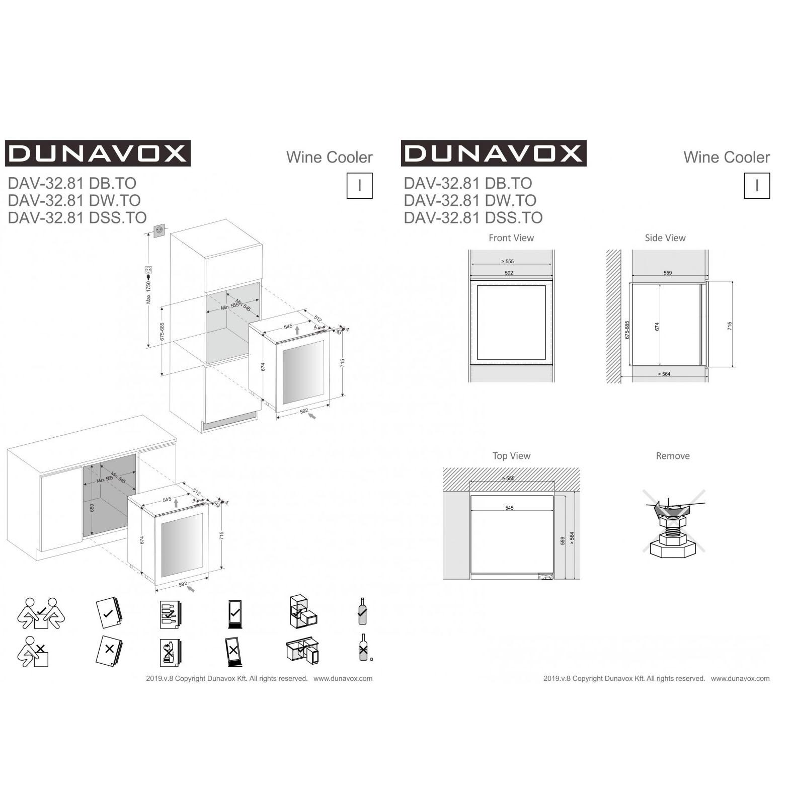 Винный шкаф Dunavox  DAV-32.81DB.TO
