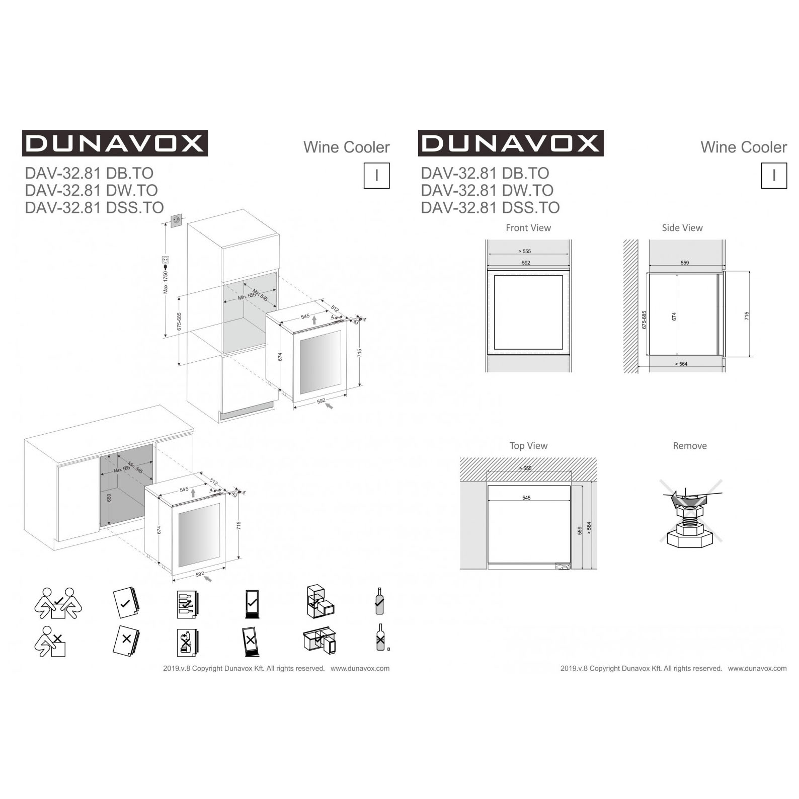 Винный шкаф Dunavox DAV-32.81DW.TO
