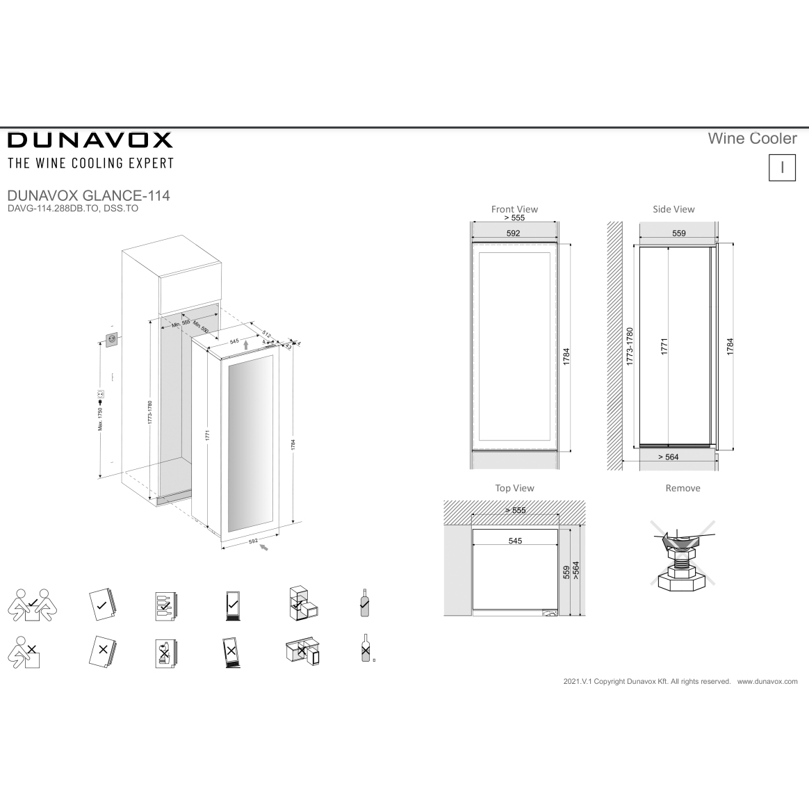 Винный шкаф Dunavox DAVG-114.288DOP.TO
