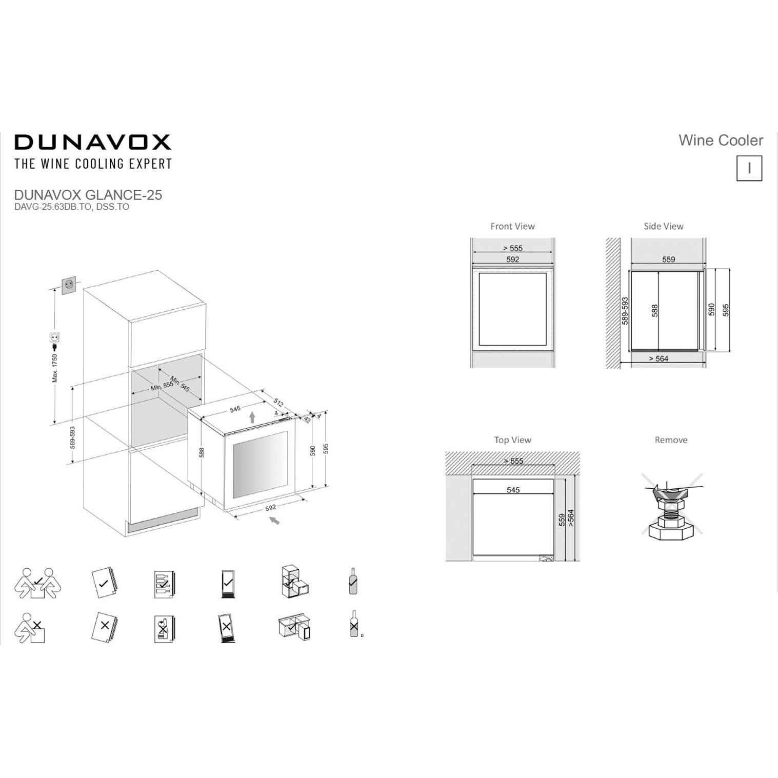 Винный шкаф Dunavox DAVG-25.63DOP.TO
