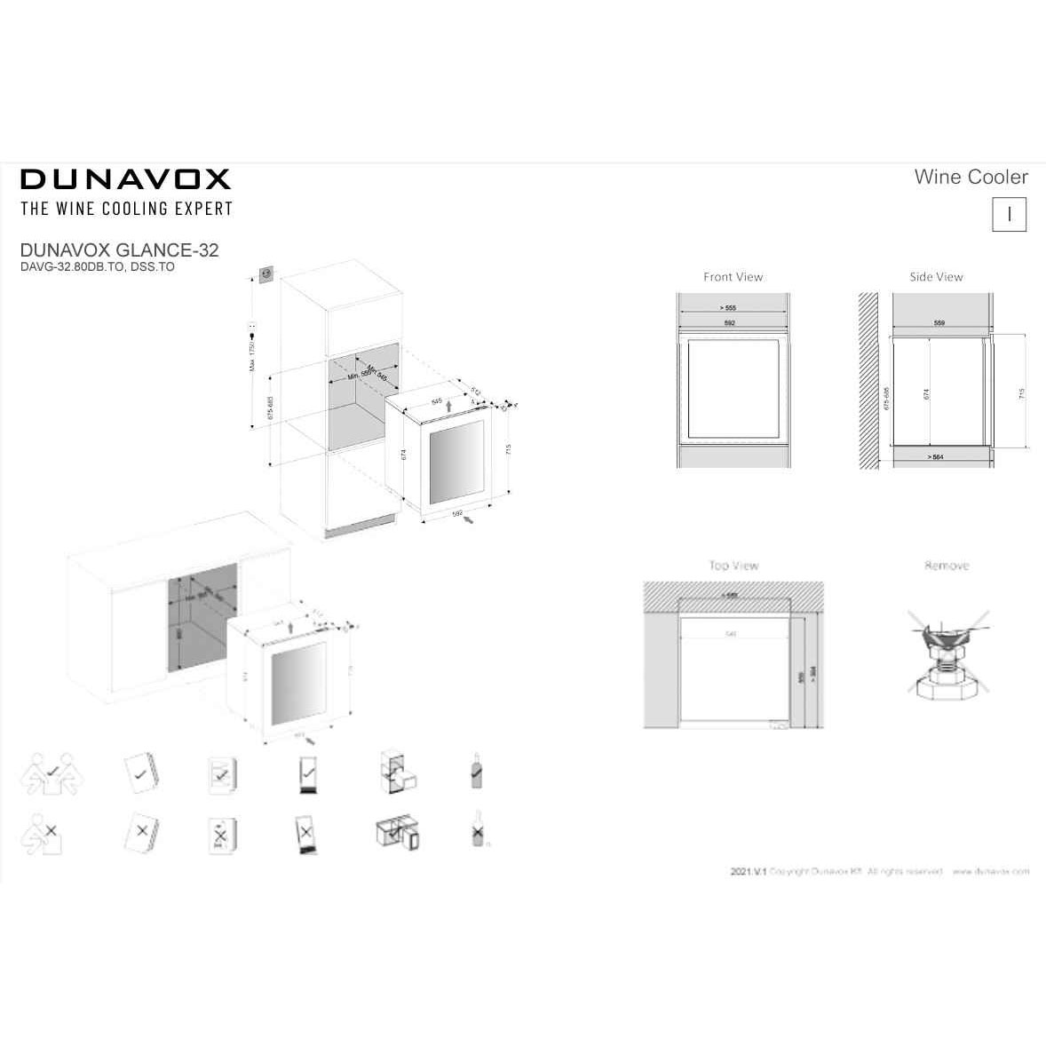 Винный шкаф Dunavox DAVG-32.80DSS.TO