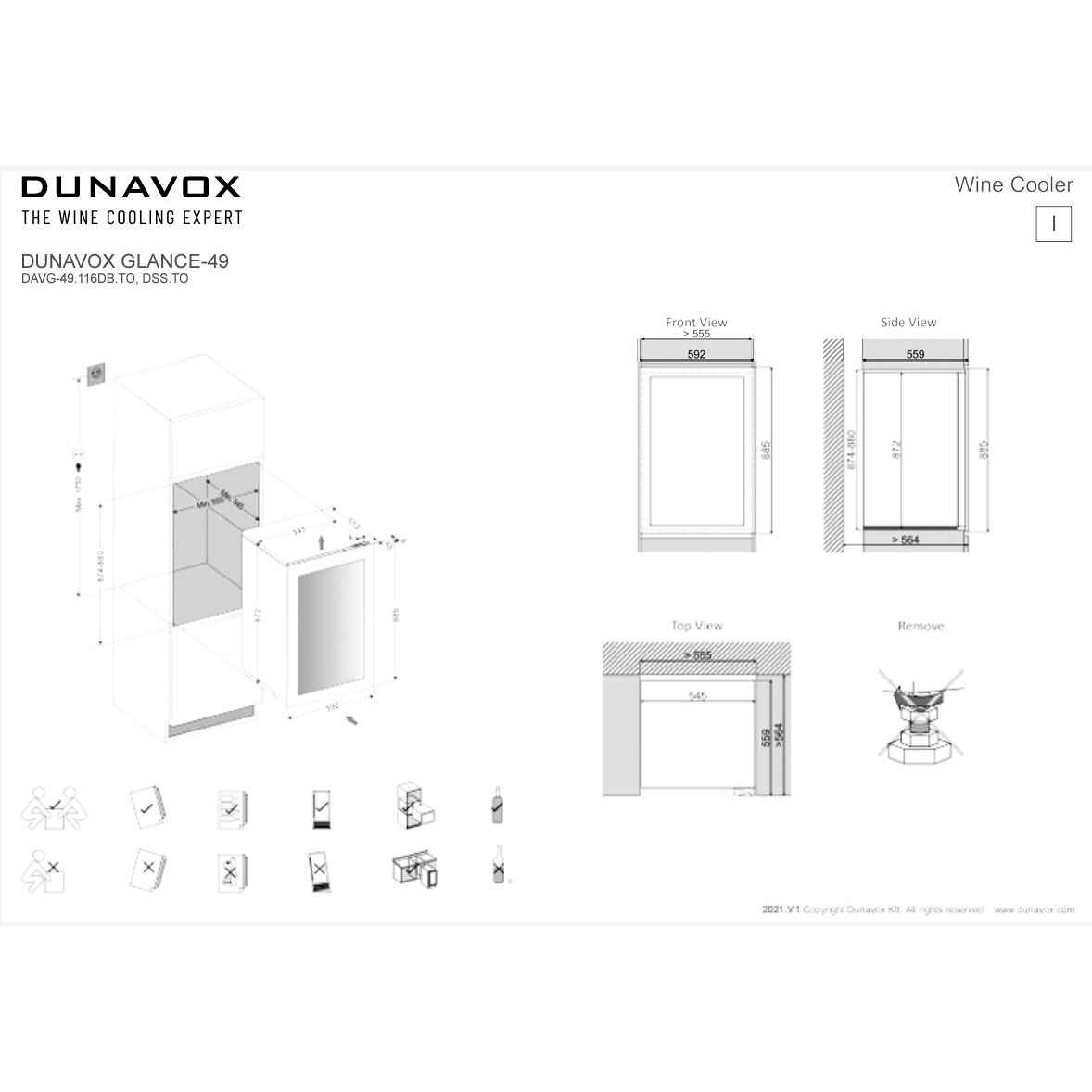 Винный шкаф Dunavox DAVG-49.116DB.TO