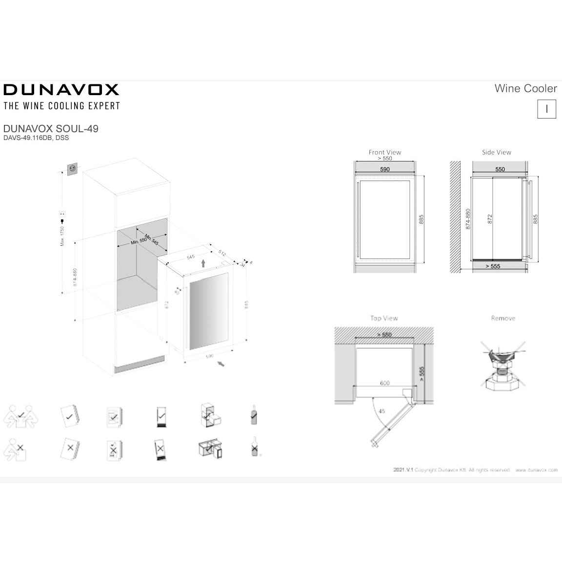 Винный шкаф Dunavox DAVG-49.116DSS.TO