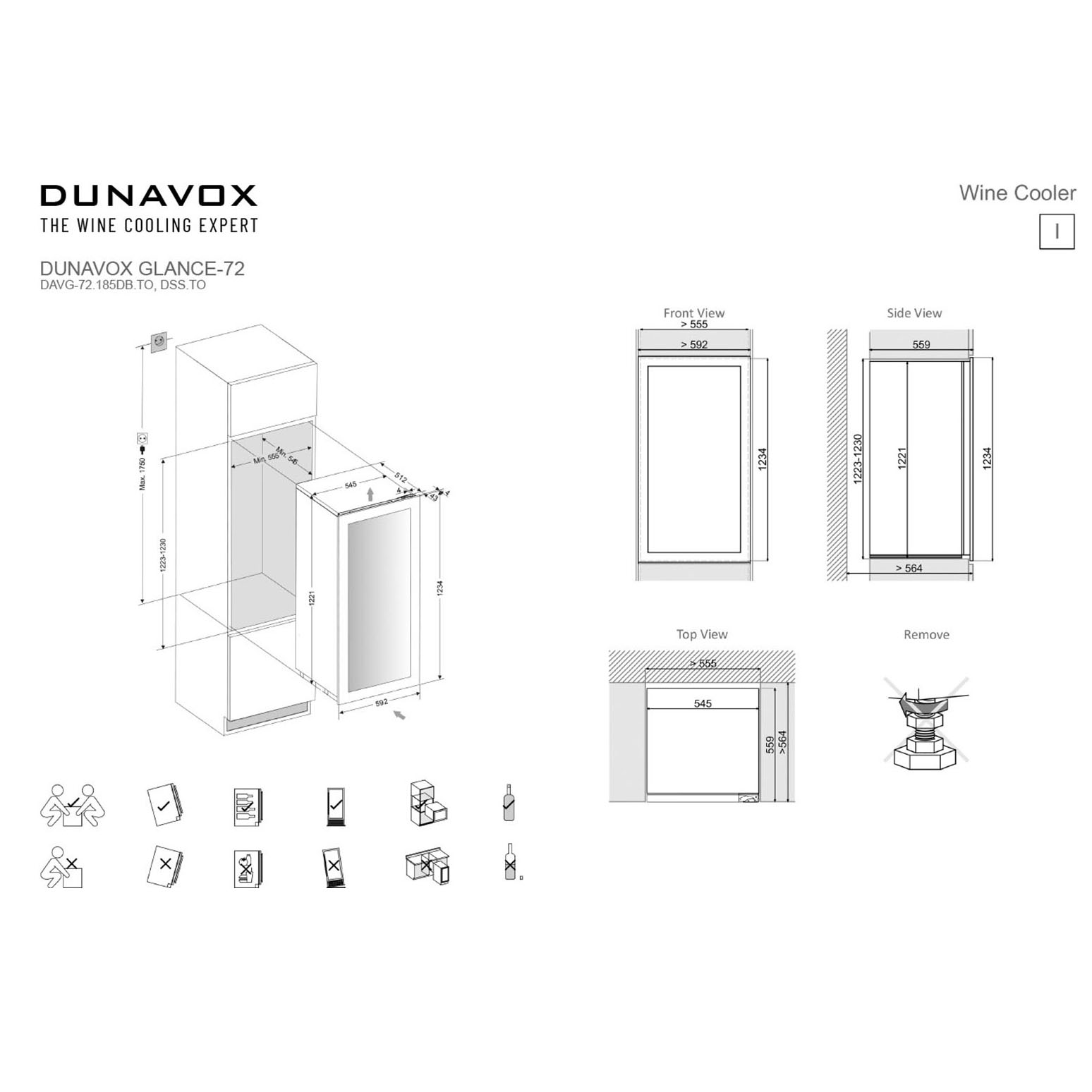 Винный шкаф Dunavox DAVG-72.185DB.TO 
