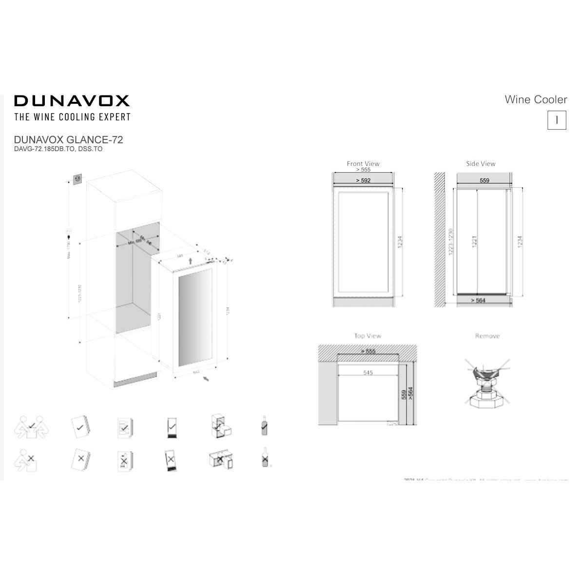 Винный шкаф Dunavox DAVG-72.185DOP.TO 