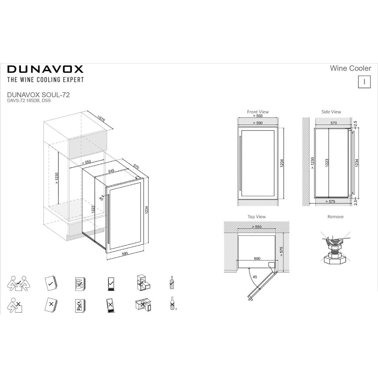 Винный шкаф Dunavox DAVS-72.185DSS
