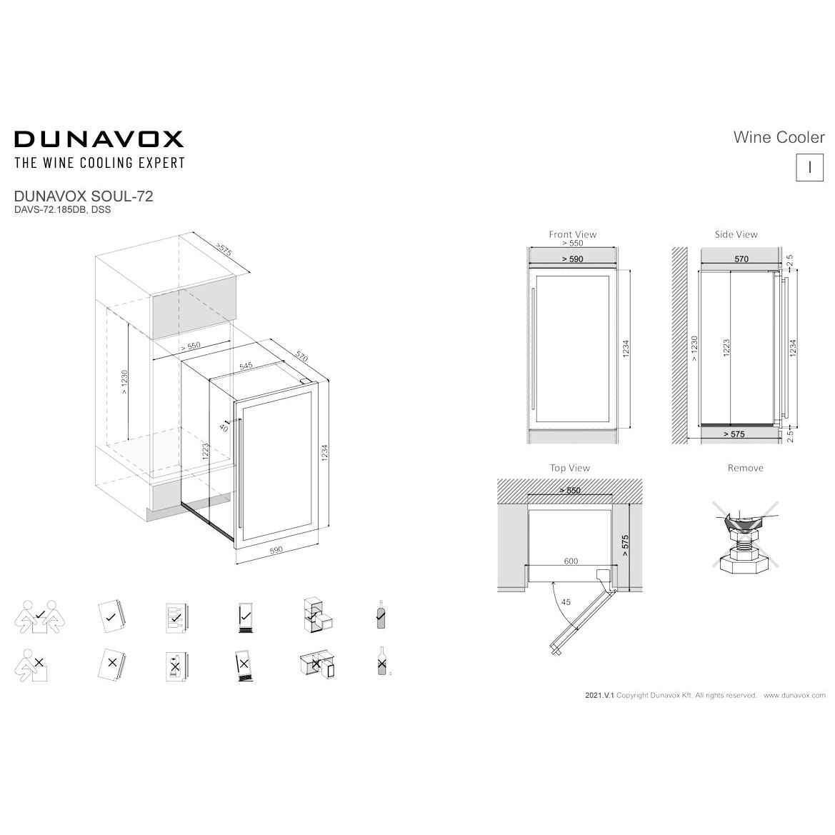 Винный шкаф Dunavox DX-104.375DB