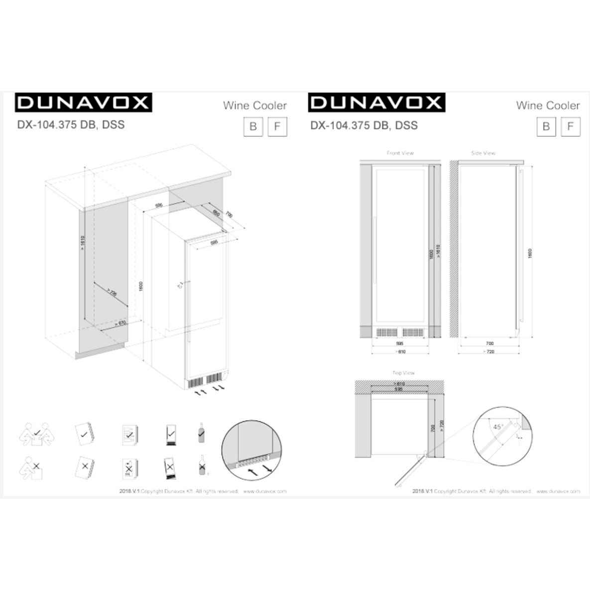 Винный шкаф Dunavox DX-104.375DSS