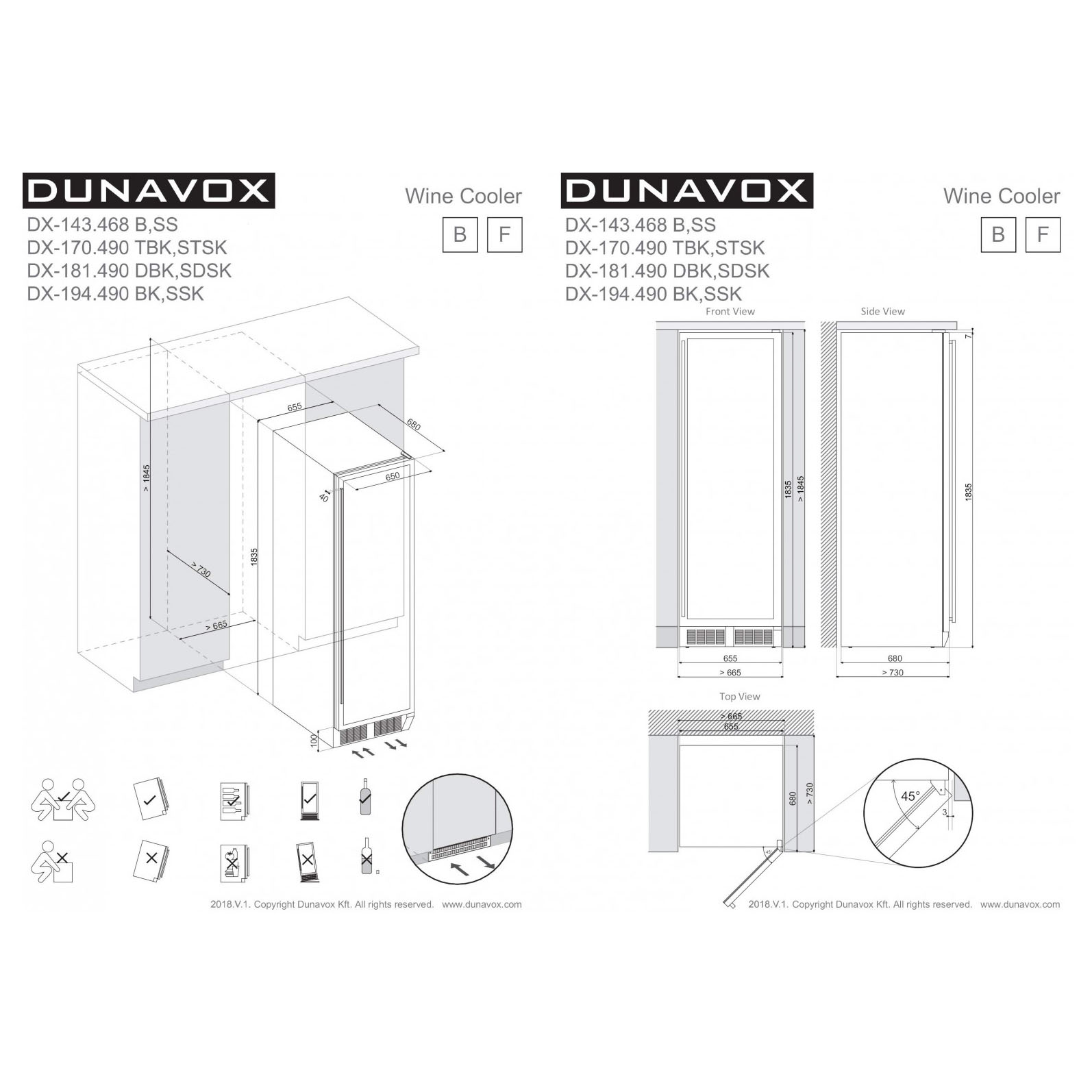 Винный шкаф Dunavox DX-143.468B
