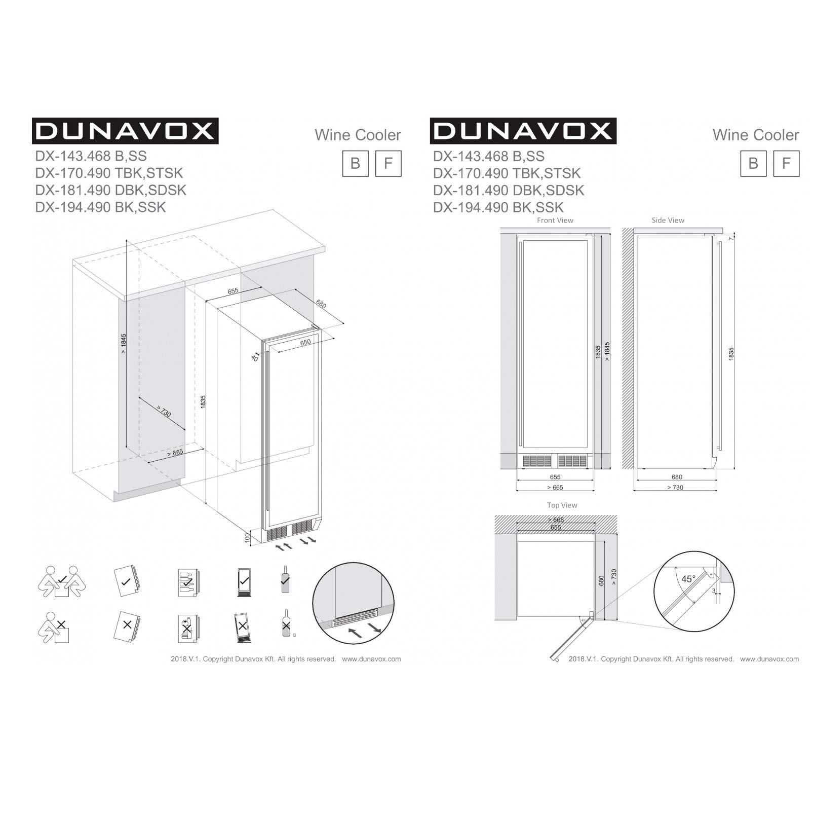 Винный шкаф Dunavox DX-170.490TBK