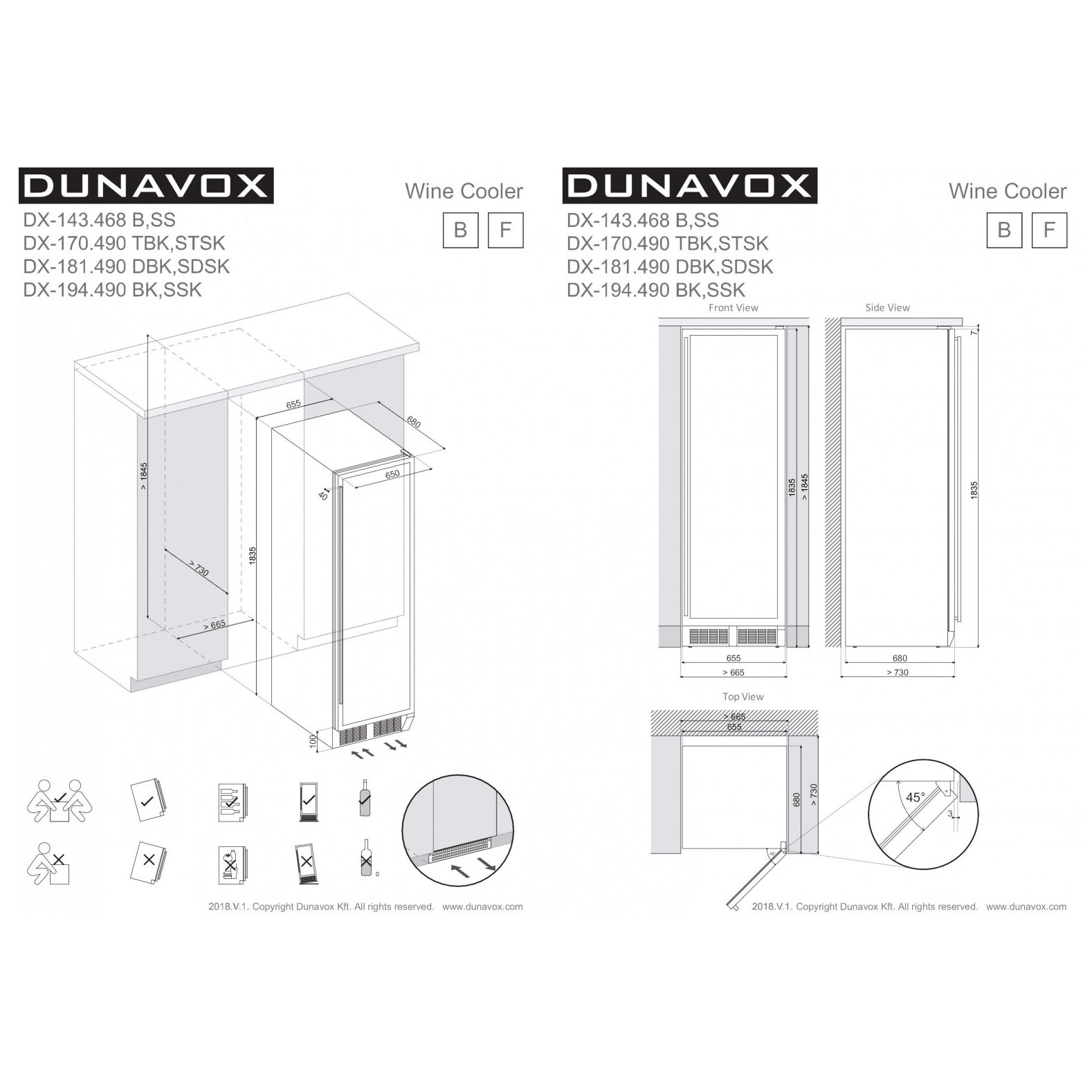 Винный шкаф Dunavox DX-181-490DBK
