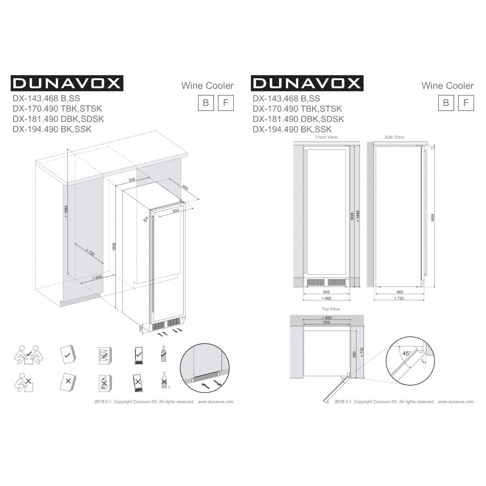 Винный шкаф Dunavox DX-181.490SDSK
