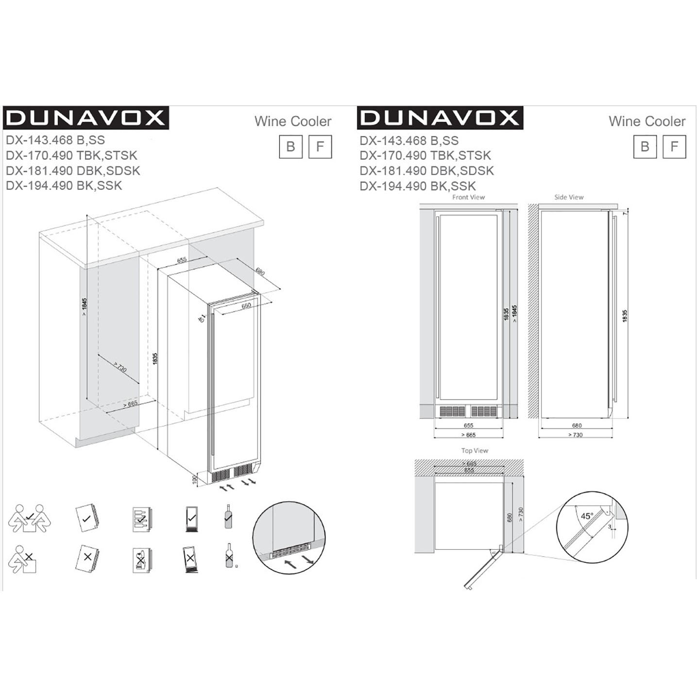 Винный шкаф Dunavox DX-194.490BK
