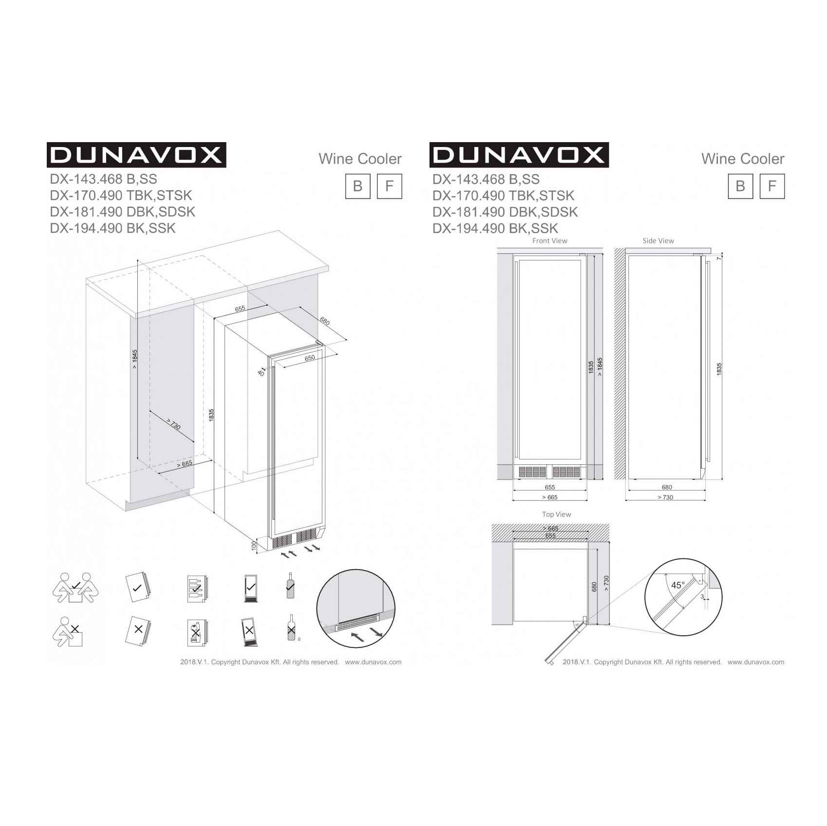 Винный шкаф Dunavox DX-194.490SSK