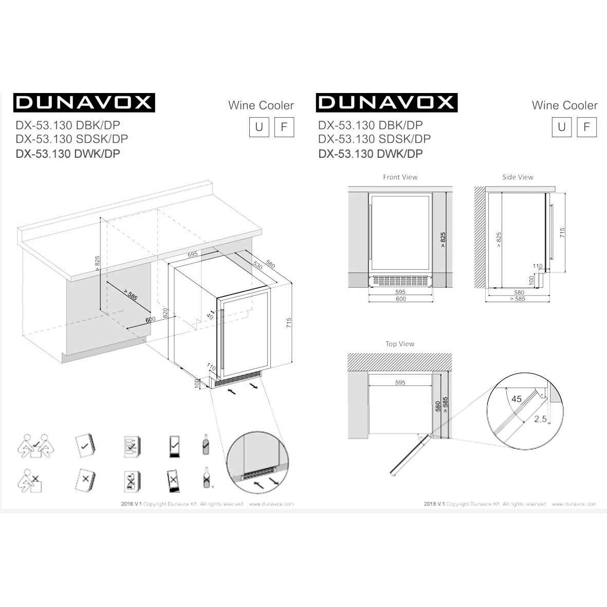 Винный шкаф Dunavox DX-53.130DWK/DP