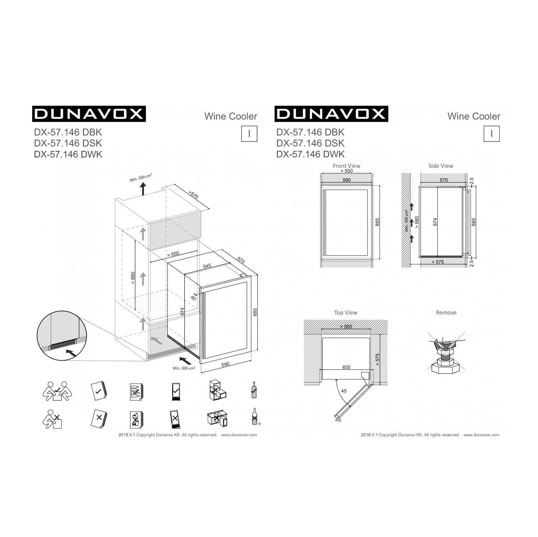 Винный шкаф Dunavox DX-57.146DBK