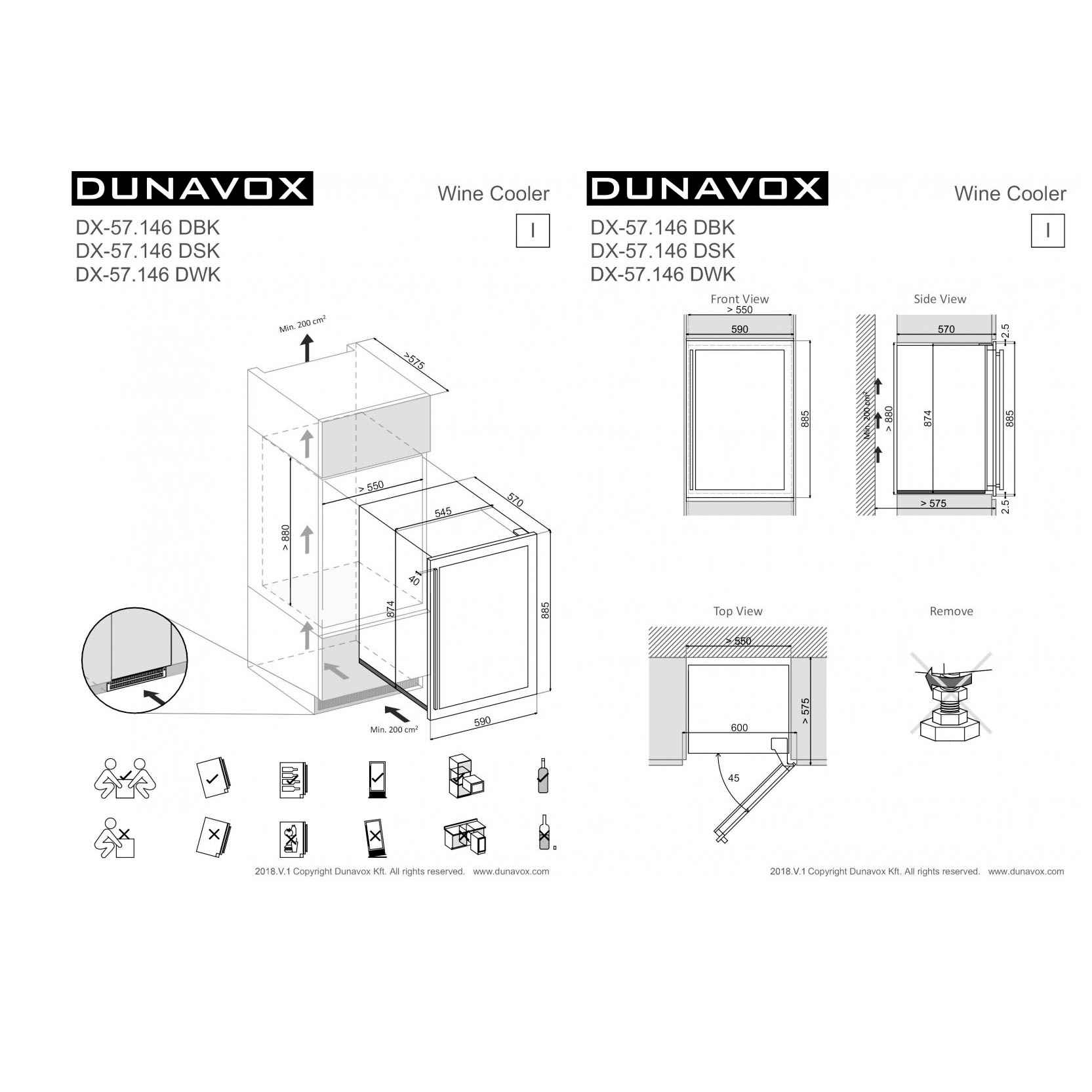 Винный шкаф Dunavox DX-57.146DWK