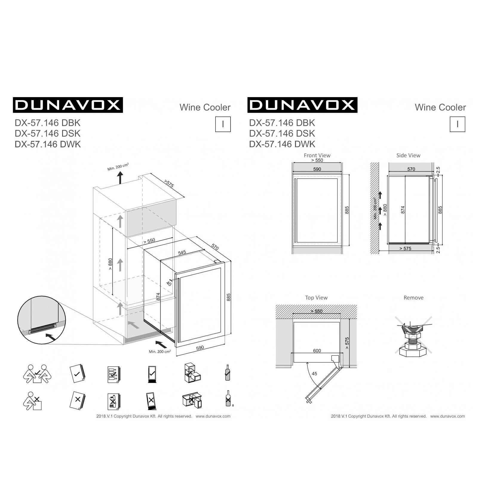 Винный шкаф Dunavox DX-57.146DWK