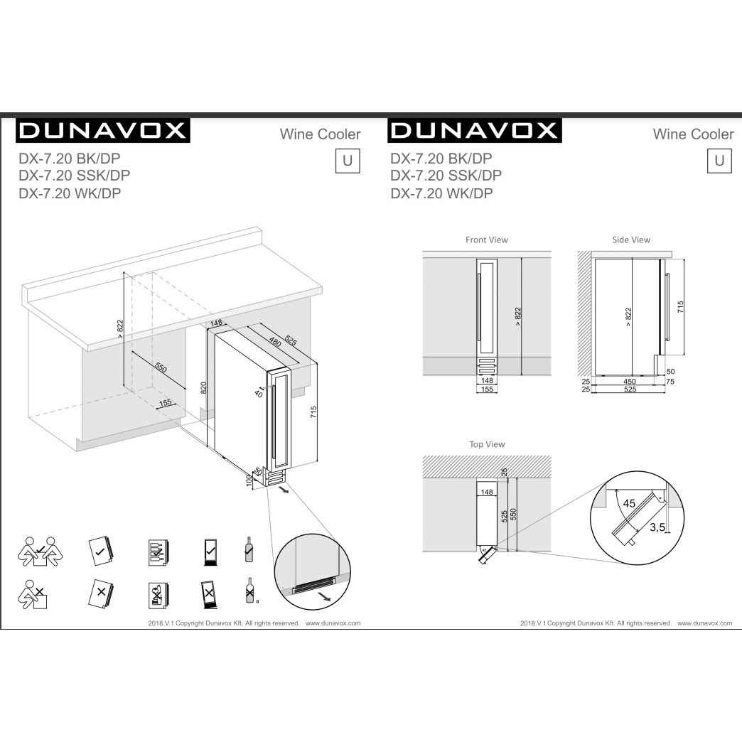 Винный шкаф Dunavox DX-7.20SSK/DP
