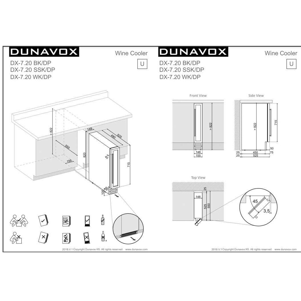 Винный шкаф Dunavox DX-7.20WK/DP
