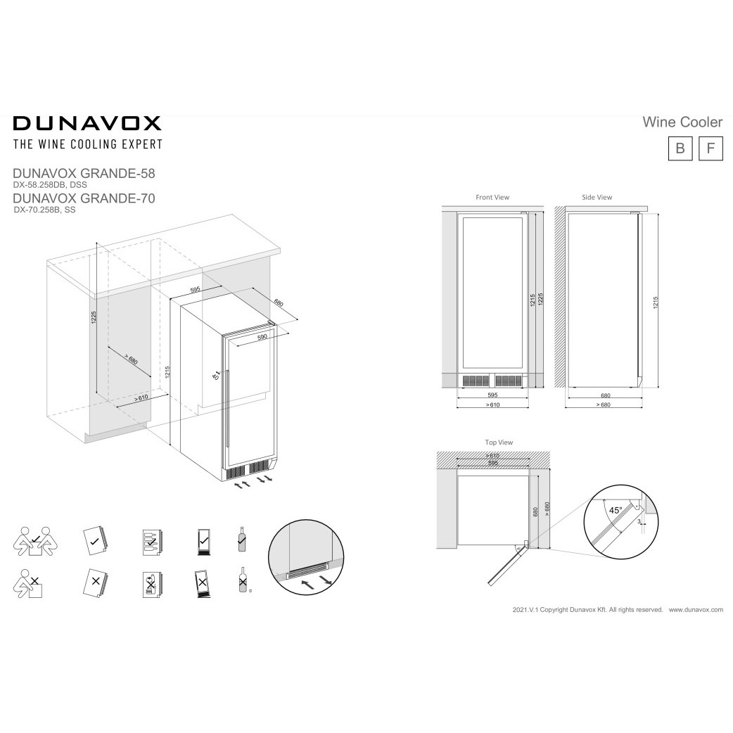 Винный шкаф Dunavox DX-70.258B