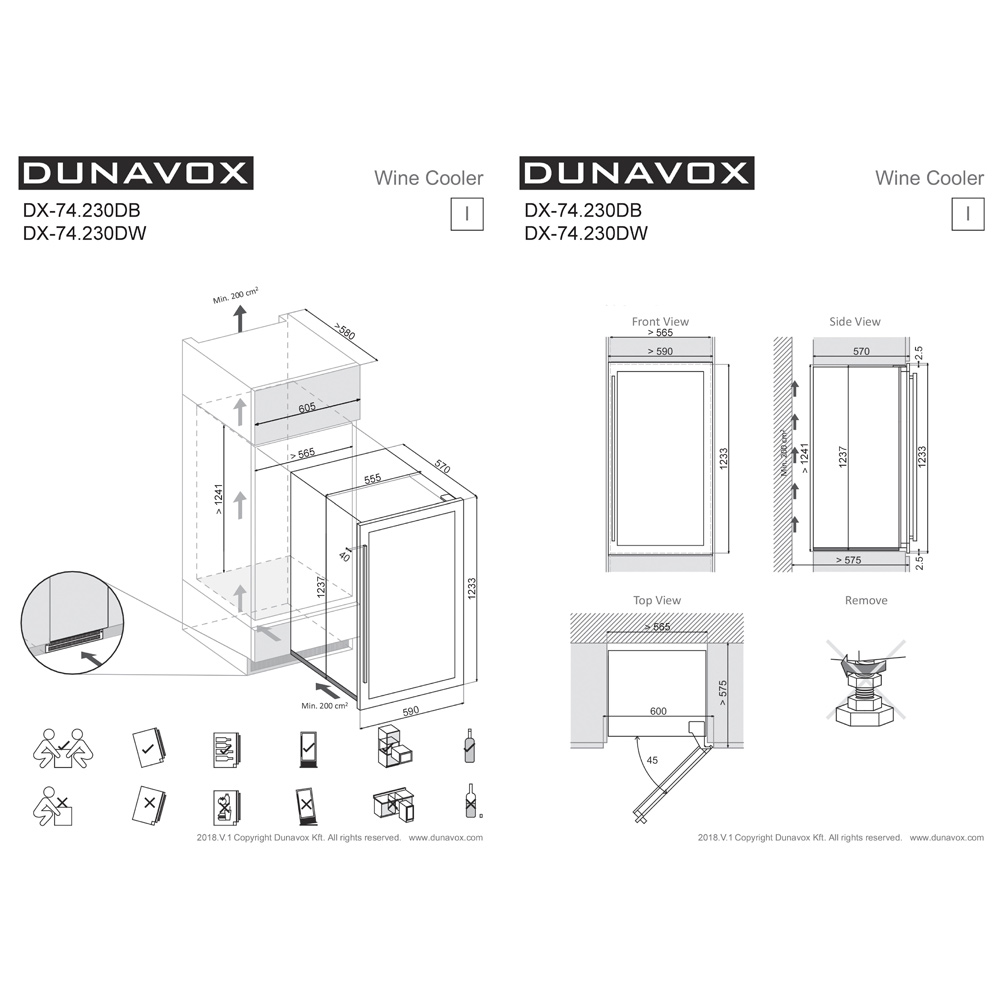 Винный шкаф Dunavox DX-74.230DB
