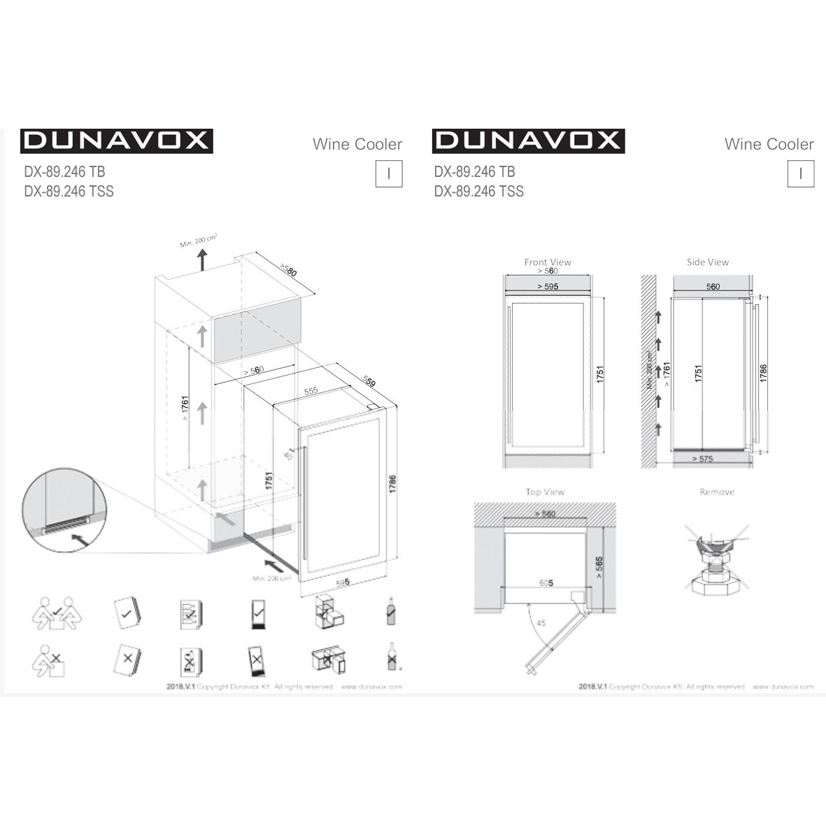 Винный шкаф Dunavox DX-89.246TB