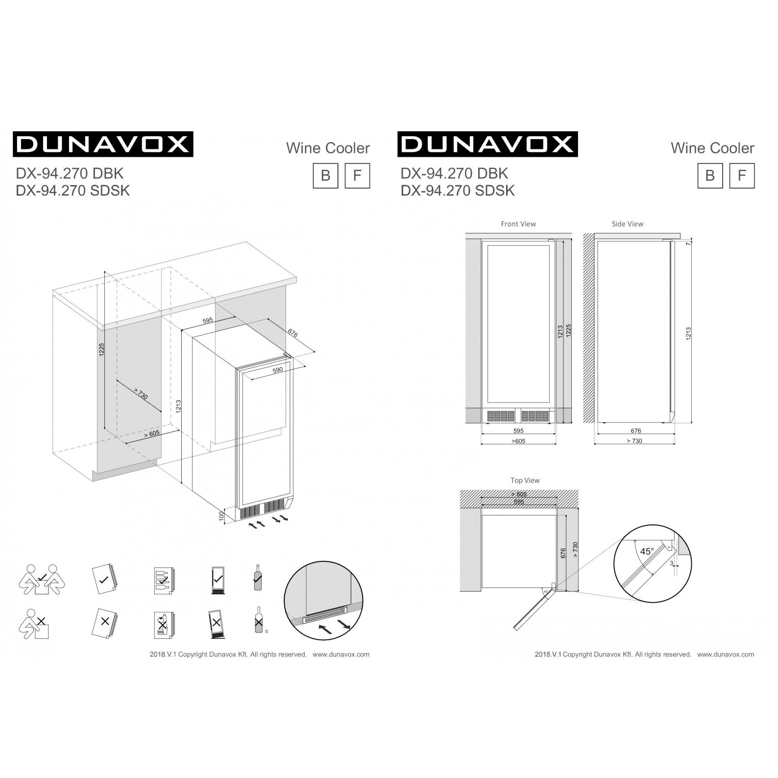 Винный шкаф Dunavox DX-94-270DBK 
