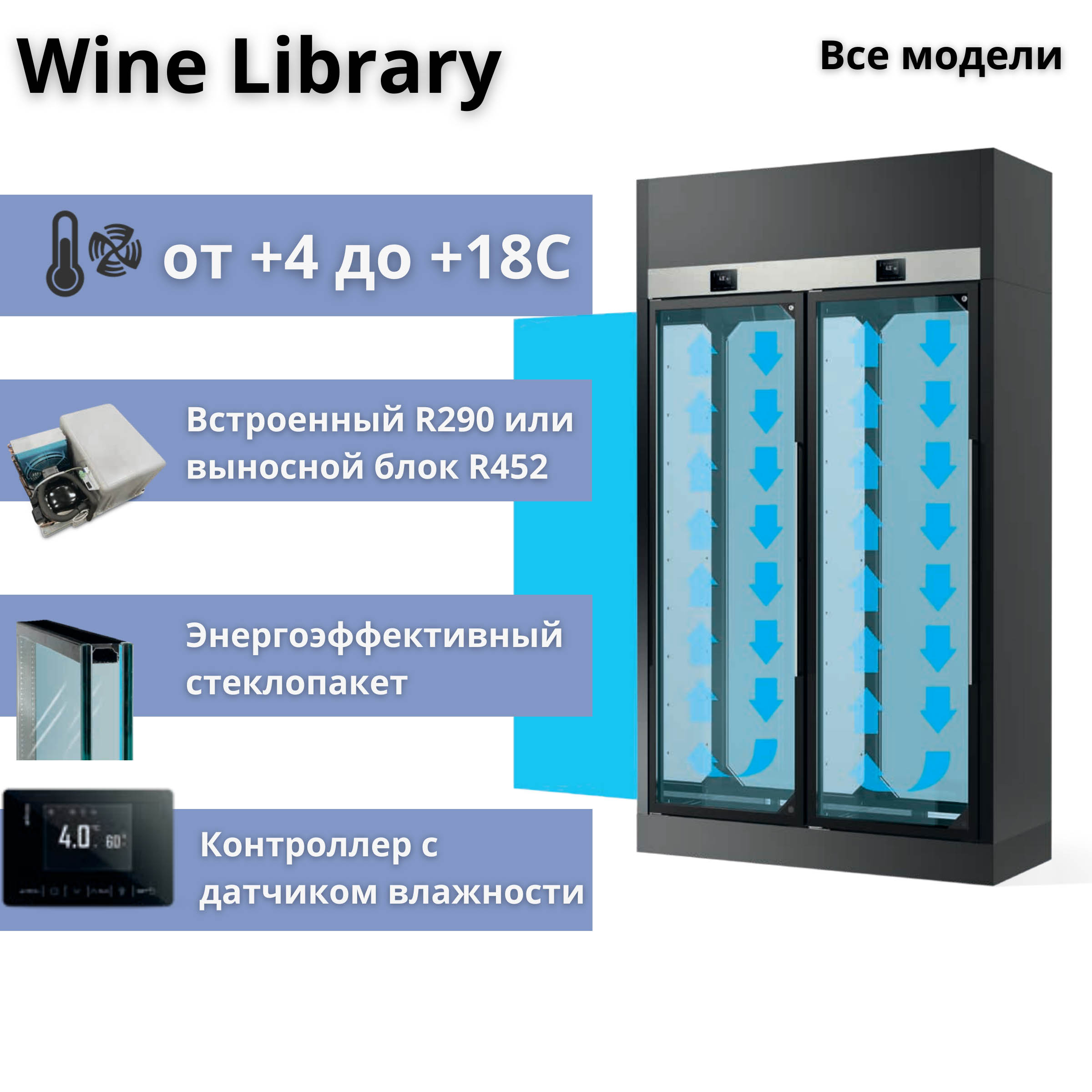 Винная витрина Enofrigo Wine Library 2P 4V H260 