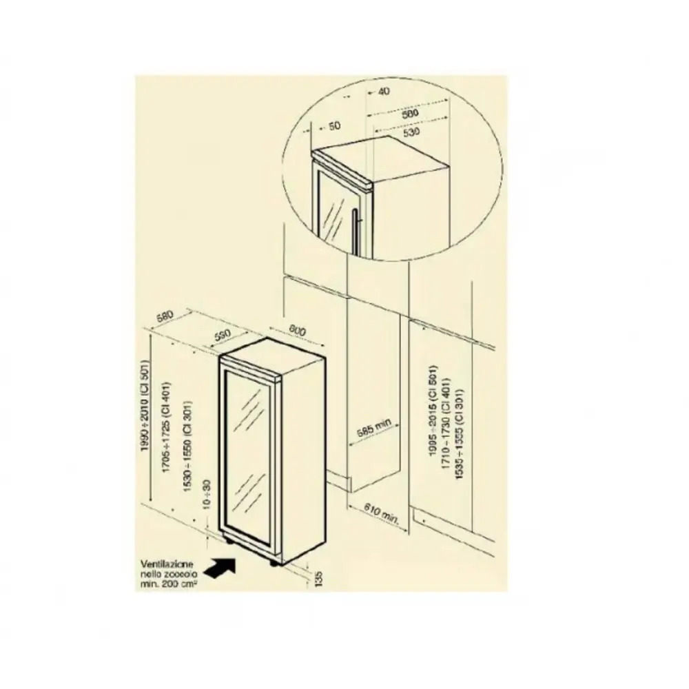 Винный шкаф IP Industrie CI 301 CF X